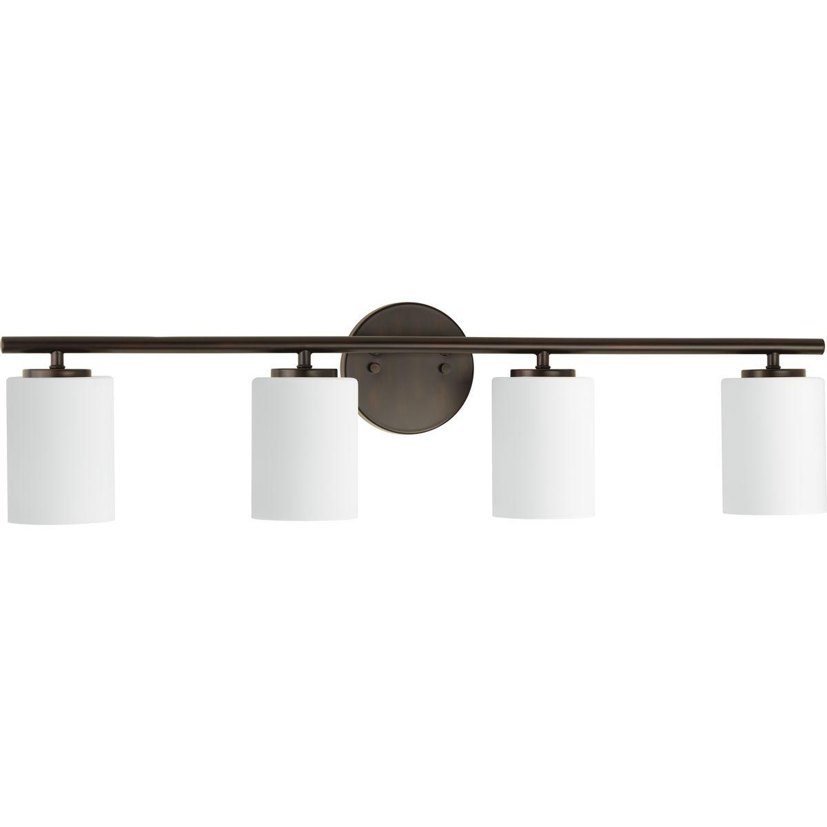Progress Lighting Replay 4-Light Bath Vanity, Antique Bronze, Shade Included