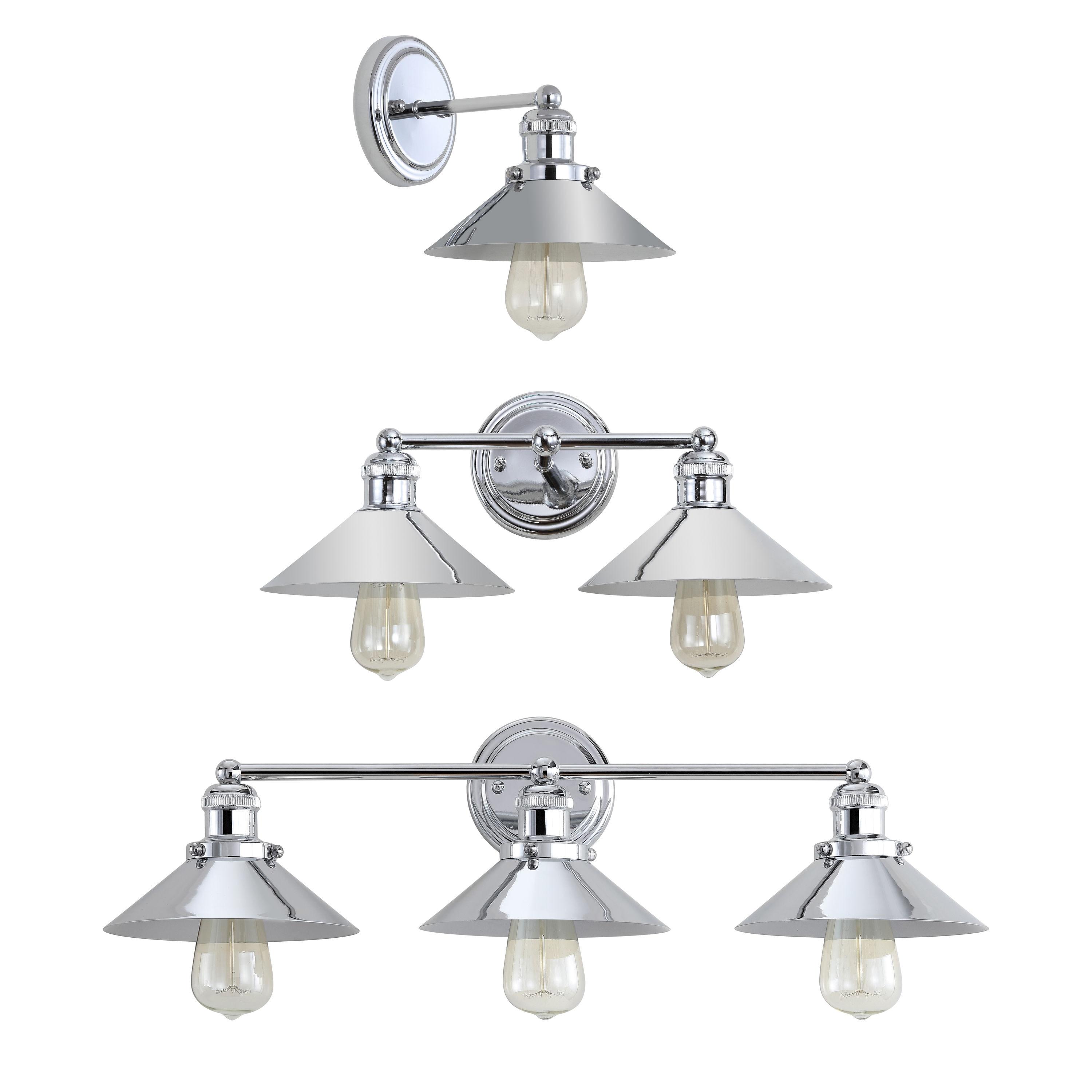 June 26.5 in. 3-Light Metal Chrome Vanity Light