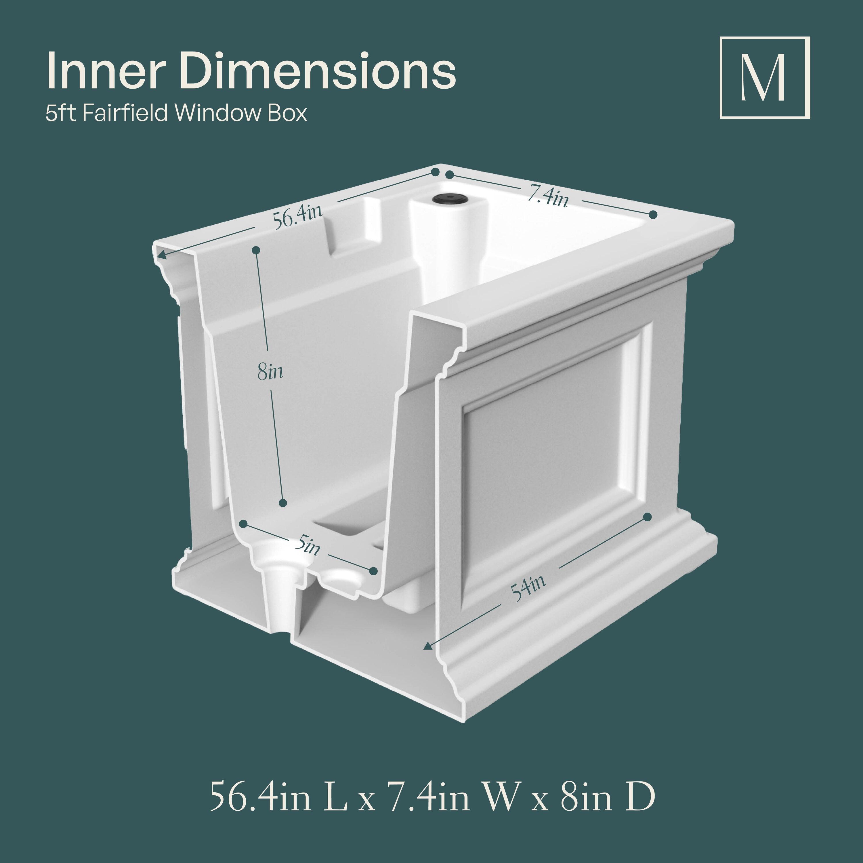 The Anastasiya Resin Window Box Planter with Water Reservoir