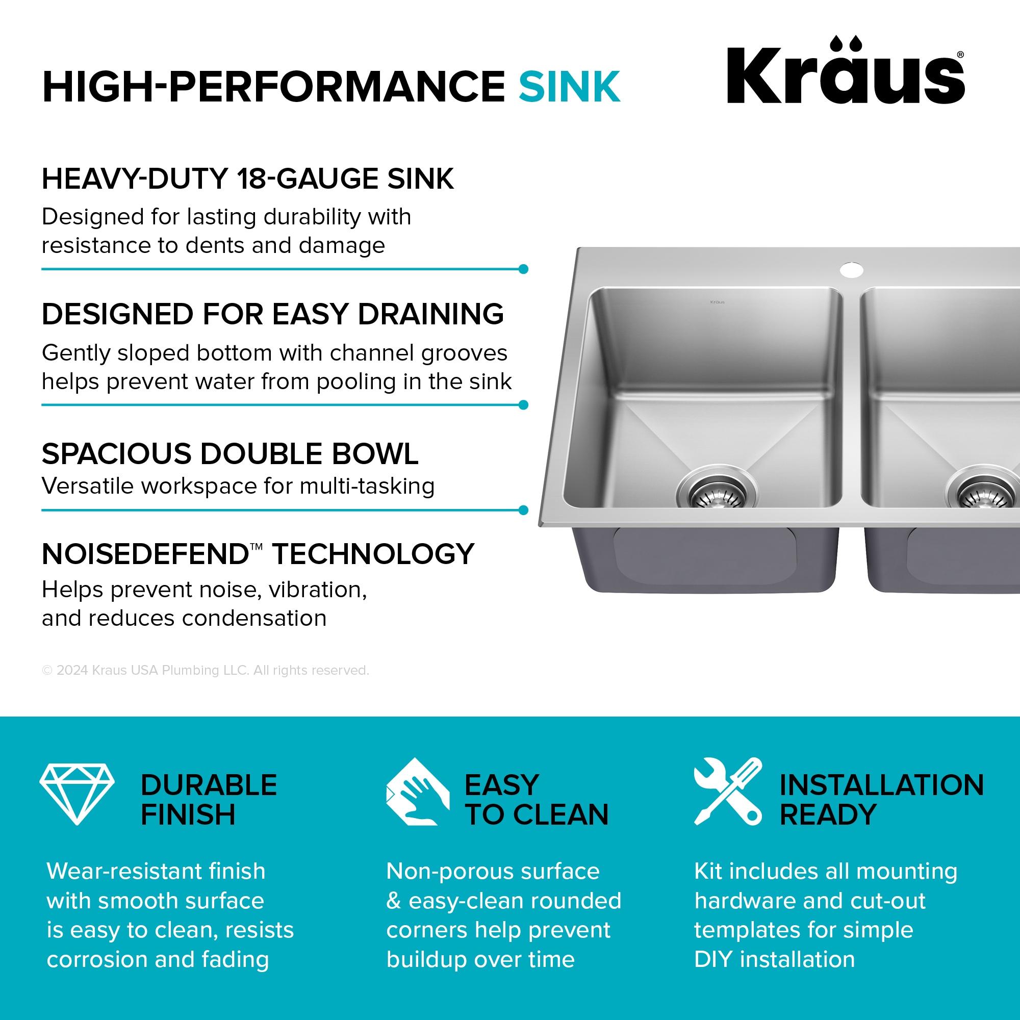 KRAUS Fairlane 18-Gauge Stainless Steel Kitchen Sink