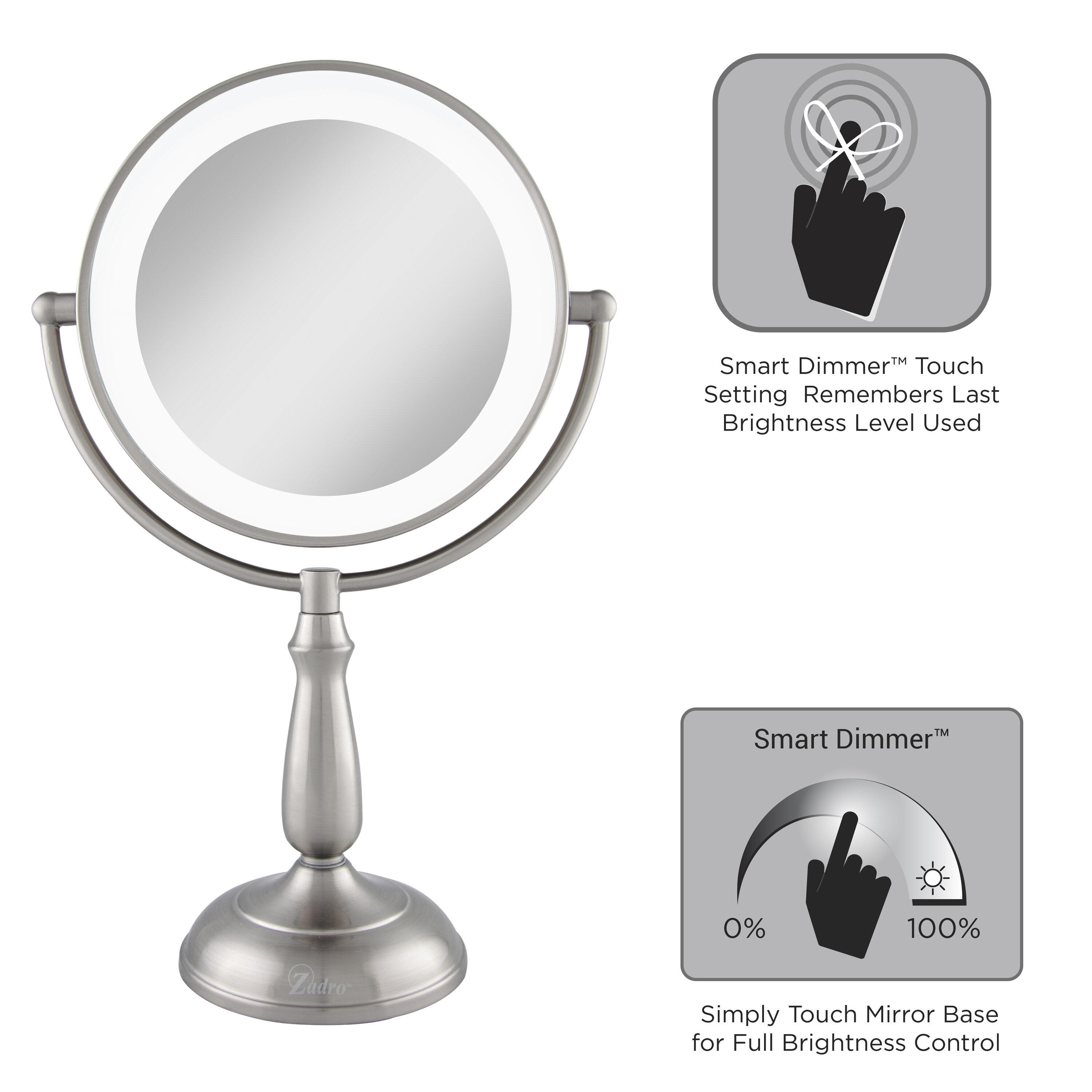 Zadro LED Lighted Makeup Mirrors for Women w/ Magnification & Cordless