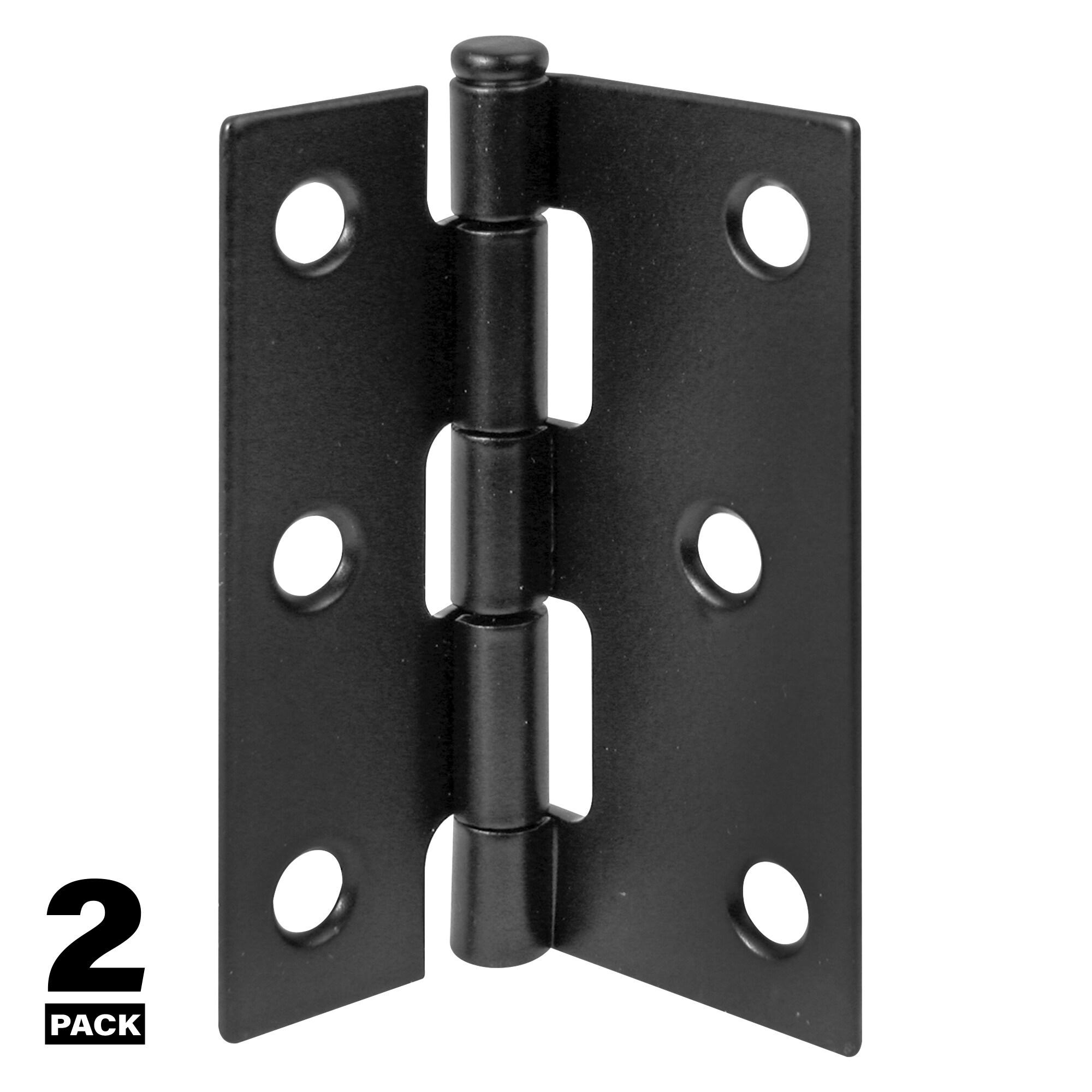 Prime-Line Screen Door Replacement Hinges, 3 in. Long, Steel, Black (Set of 2)