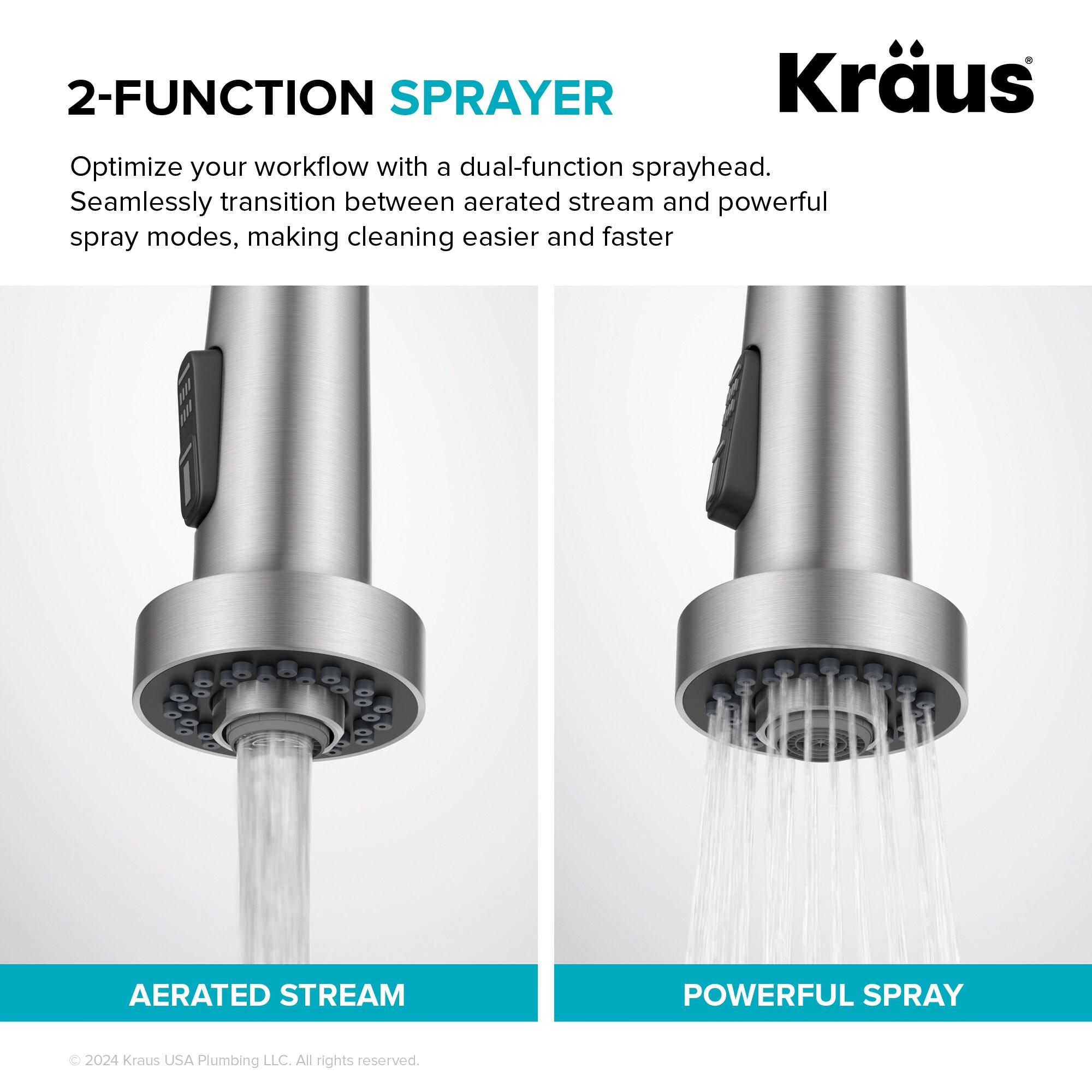 KRAUS Bolden 2-Function Single Handle Pull Down Kitchen Faucet