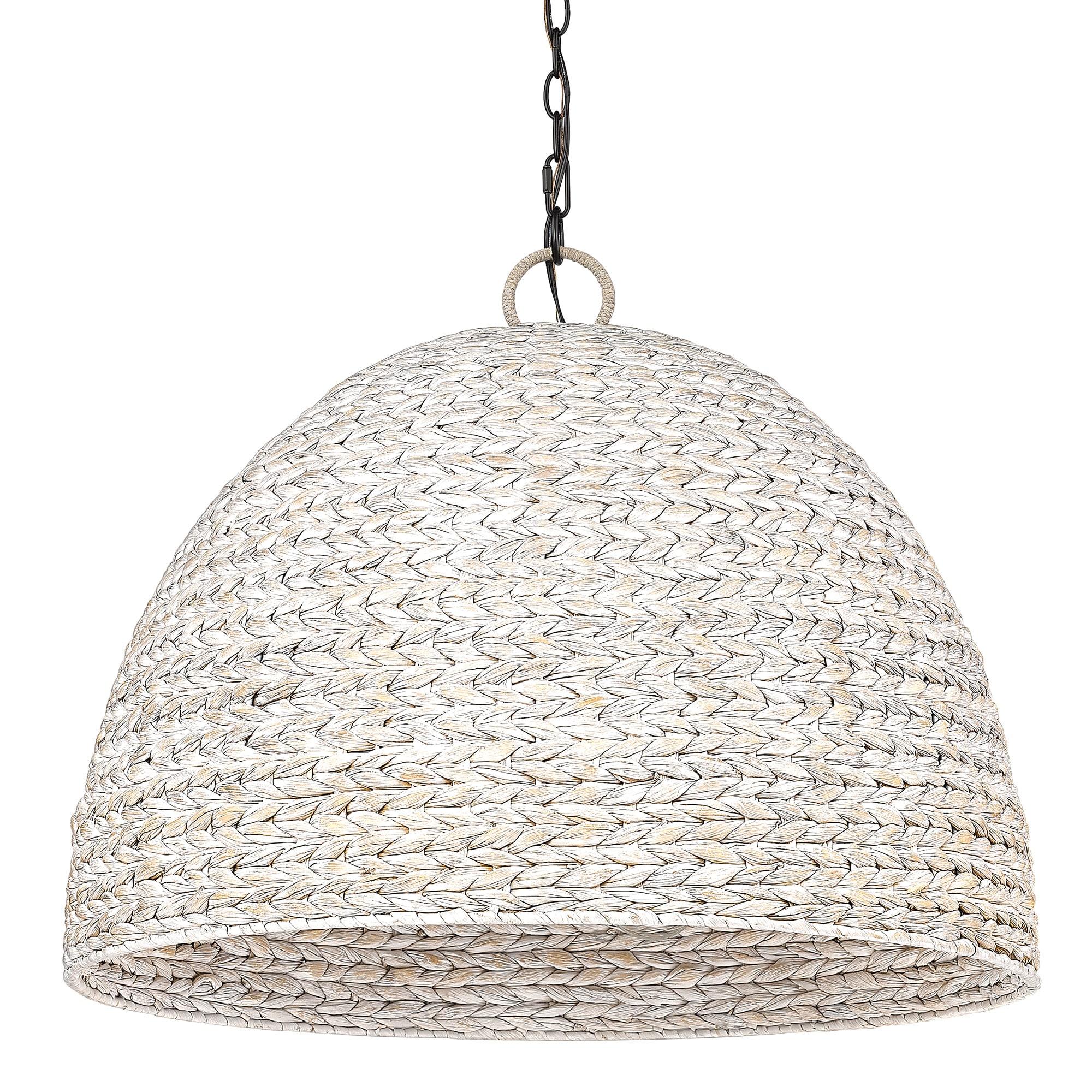 Golden Lighting Rue 8-Light Chandelier in Matte Black with Painted Sweet Grass