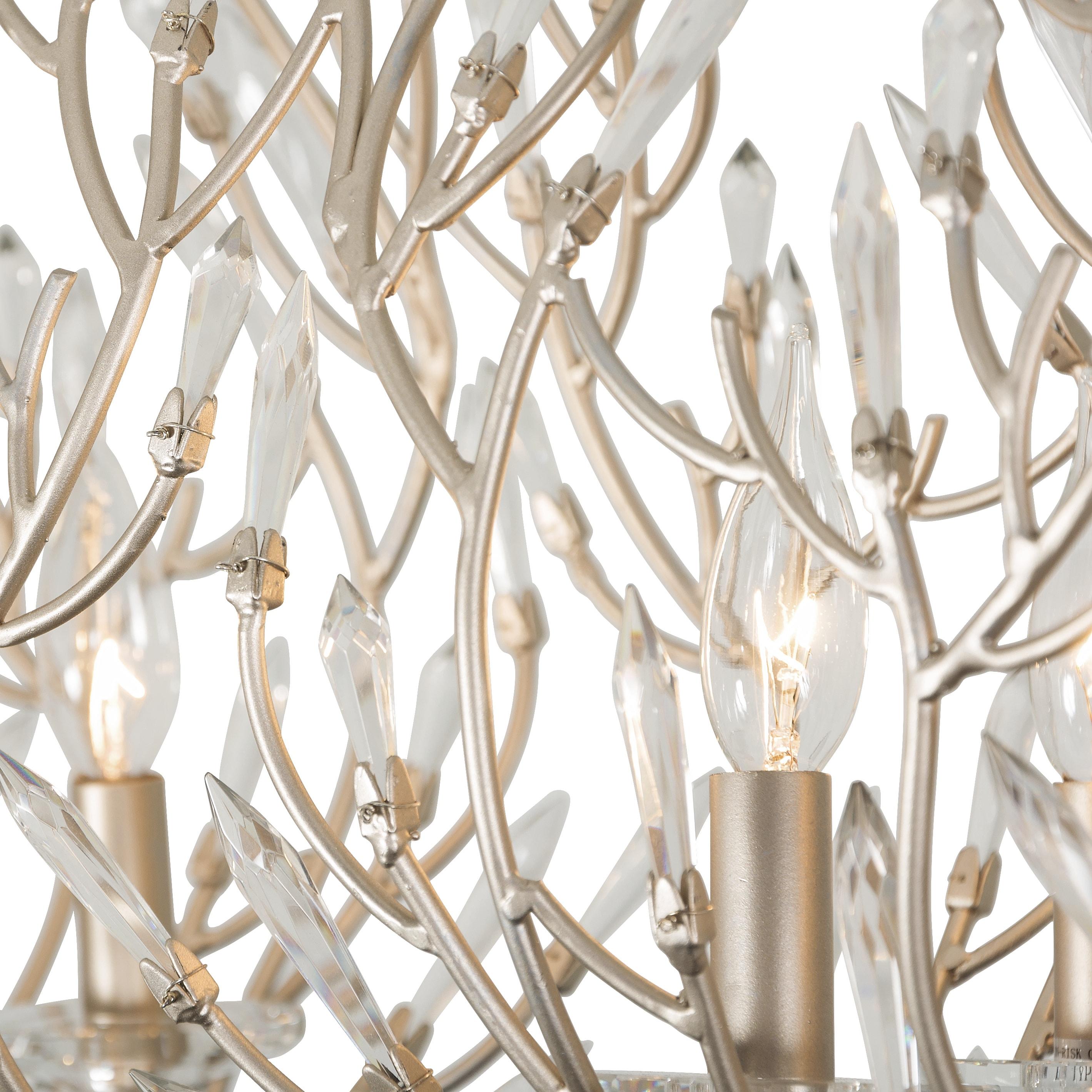 Gold Dust Crystal Linear Pendant Light with Recycled Steel