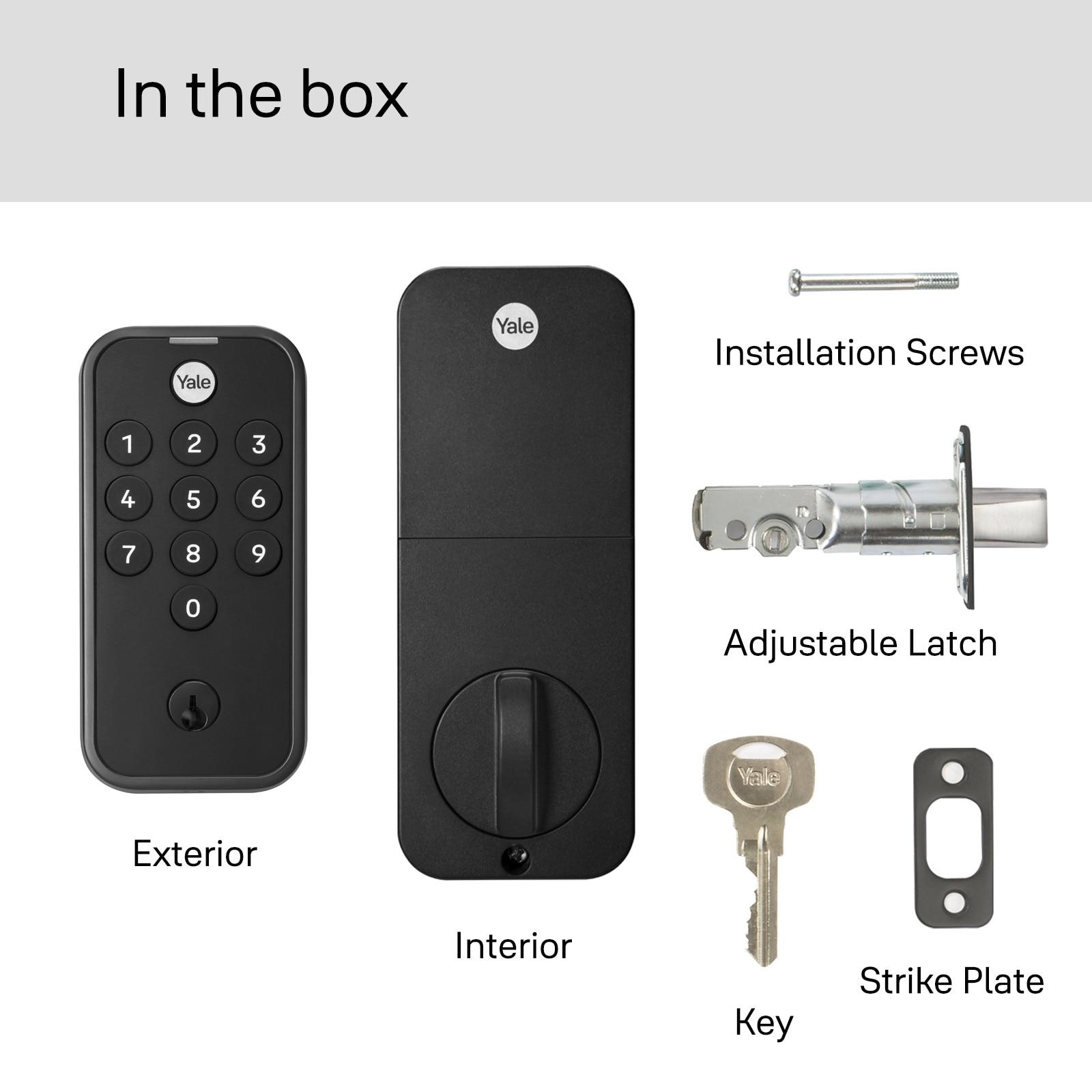 Yale Matte Black Keypad Deadbolt Lock with Adjustable Latch