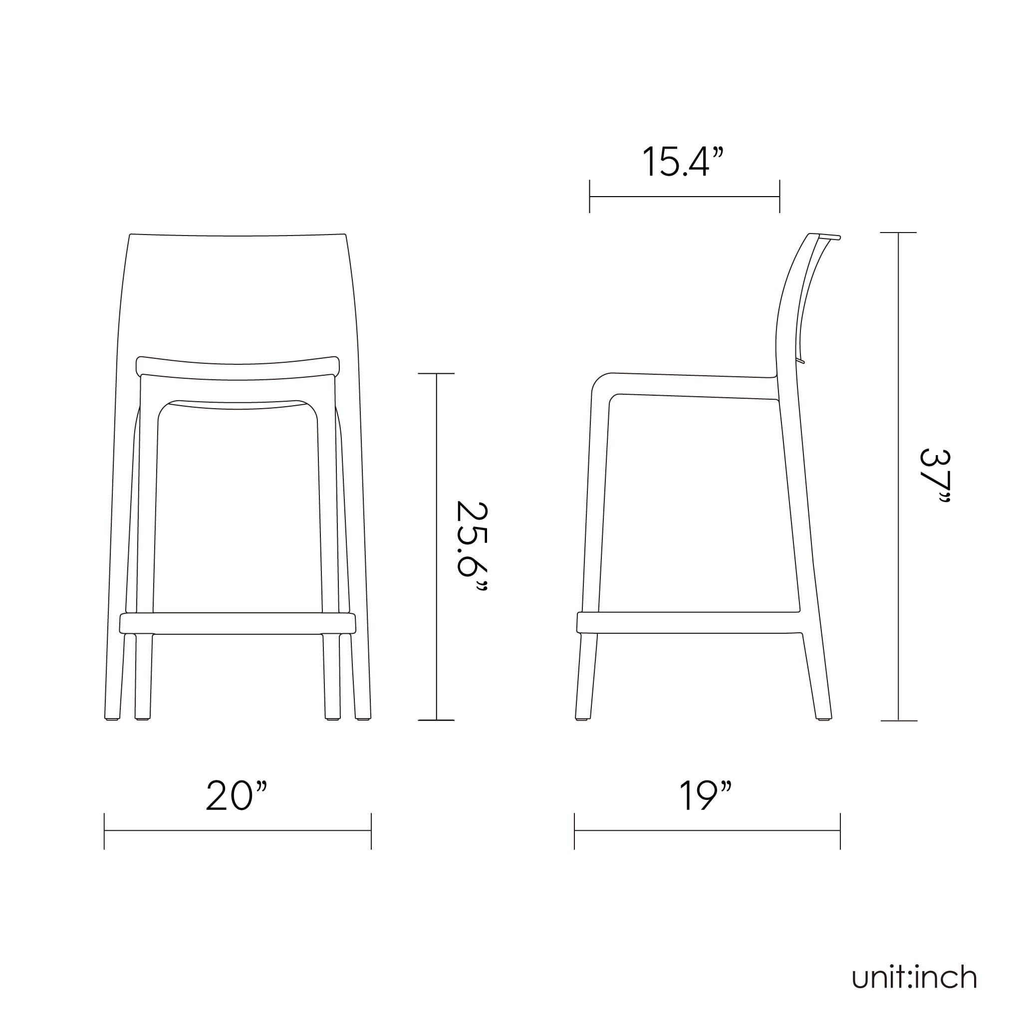 2pk Sensilla Stackable Counter Stools Orange - Lagoon