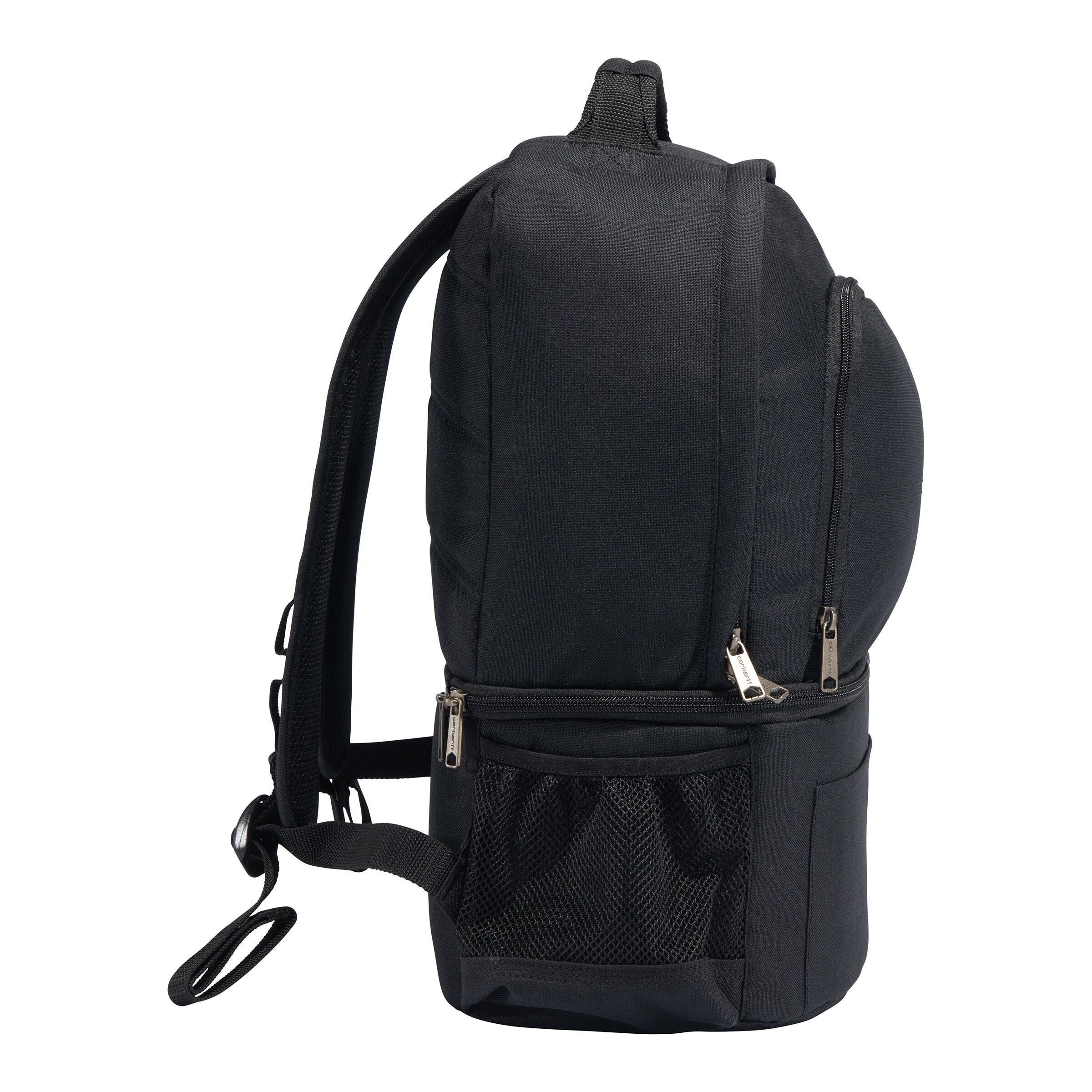 Black Insulated Cooler Backpack with Wheels and Compartments