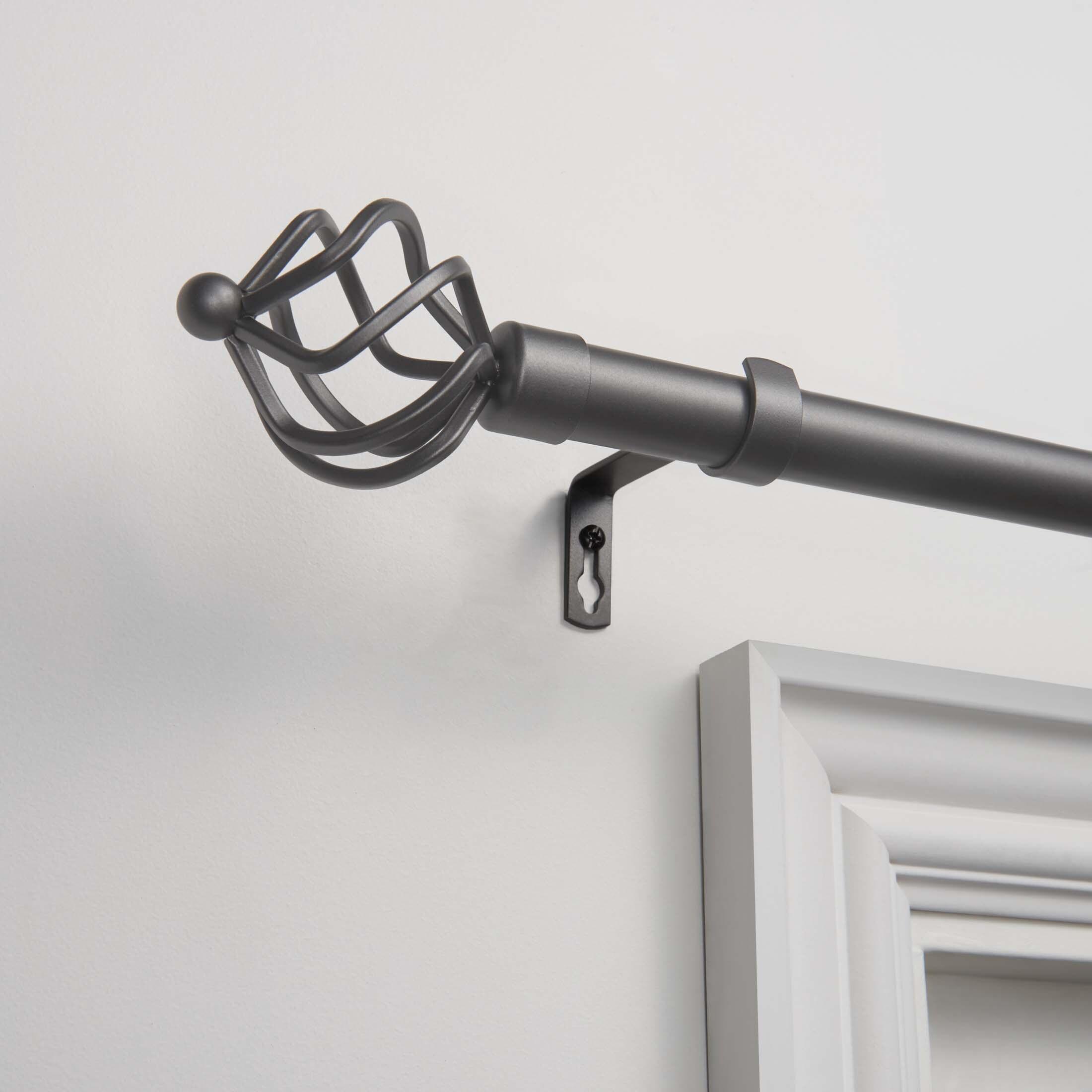 Exclusive Home Exclusive Home Torch Curtain Rod and Coordinating Finial Set, Adjustable