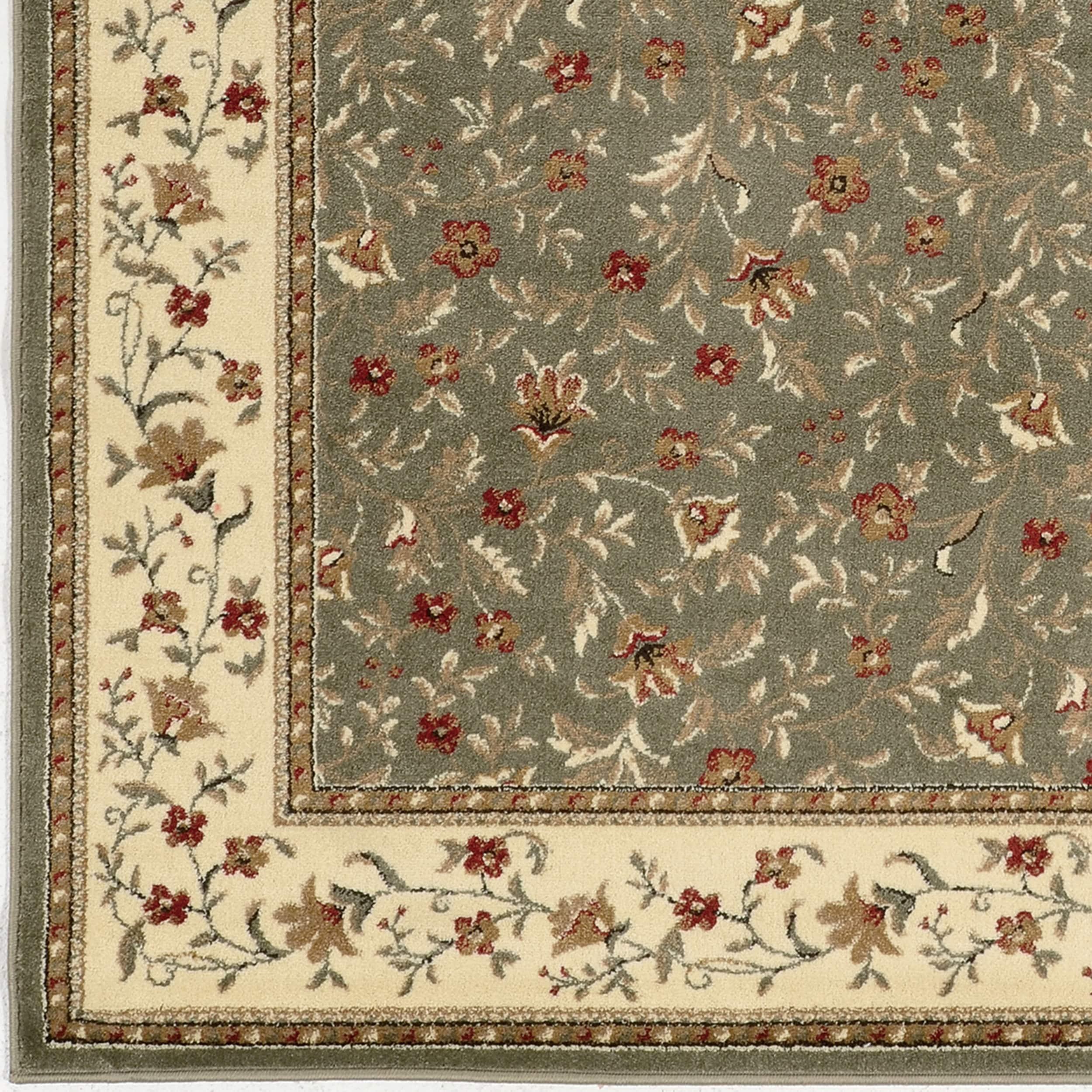 Radici Usa Como Area Rug 1593 Sage Italian Bordered 5' 5" x 7' 7" Rectangle
