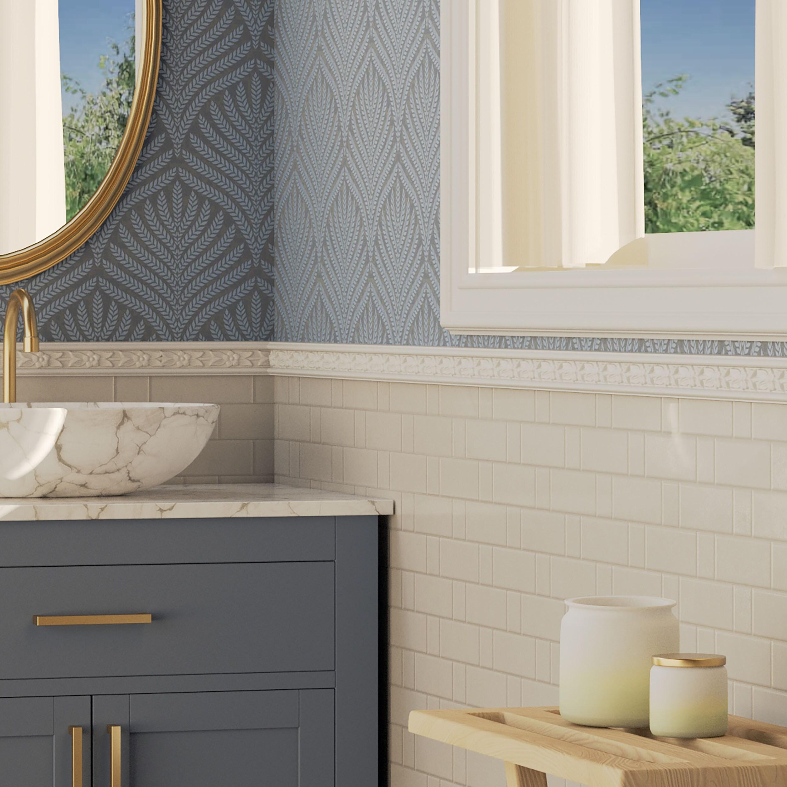 Ekena Millwork 1 7/8"H x 5/8"P x 94 1/2"L, (2 5/8" Repeat), Flower Chair Rail (Set of 8)