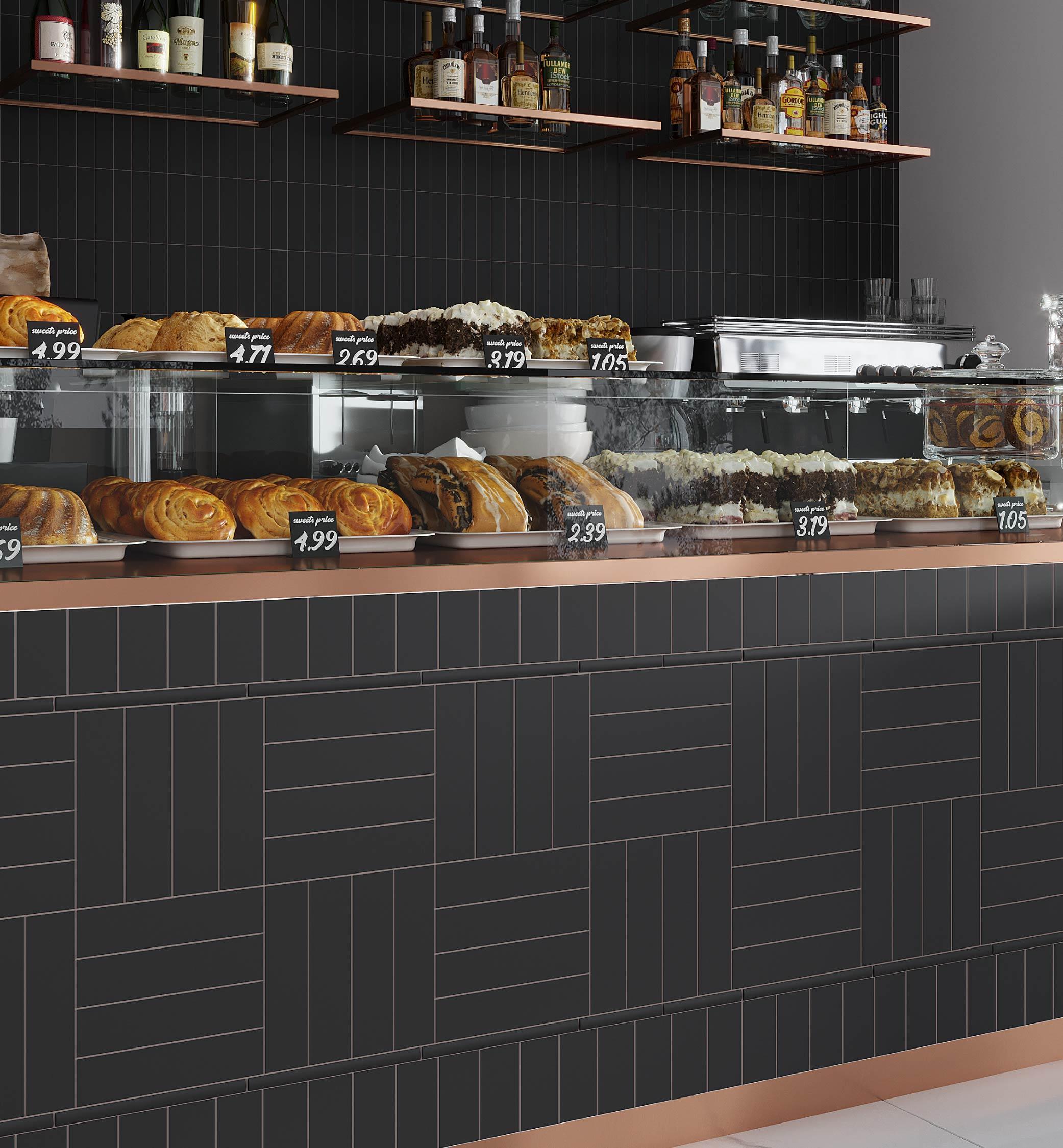 Arte 0.47 in. x 7.87 in. Matte Black Ceramic Pencil Tile Trims (0.3 sq. ft./case) (10-pack)