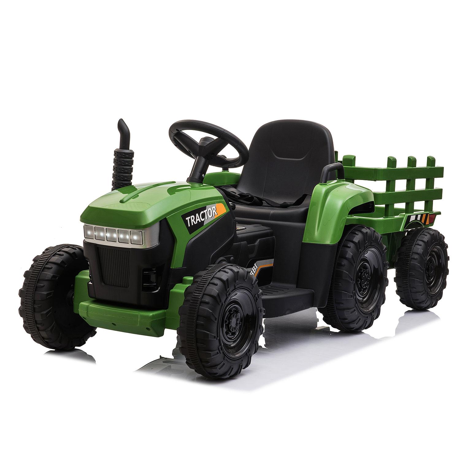 Veryke 35W / 12V Kids Ride On Tractor, Electric Car Toy with Bucket - Green