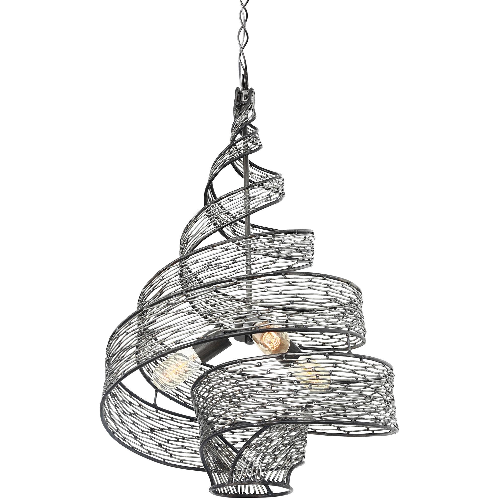 240P03SL-Varaluz Lighting-Flow - Three Light Medium Pendant-Steel Finish