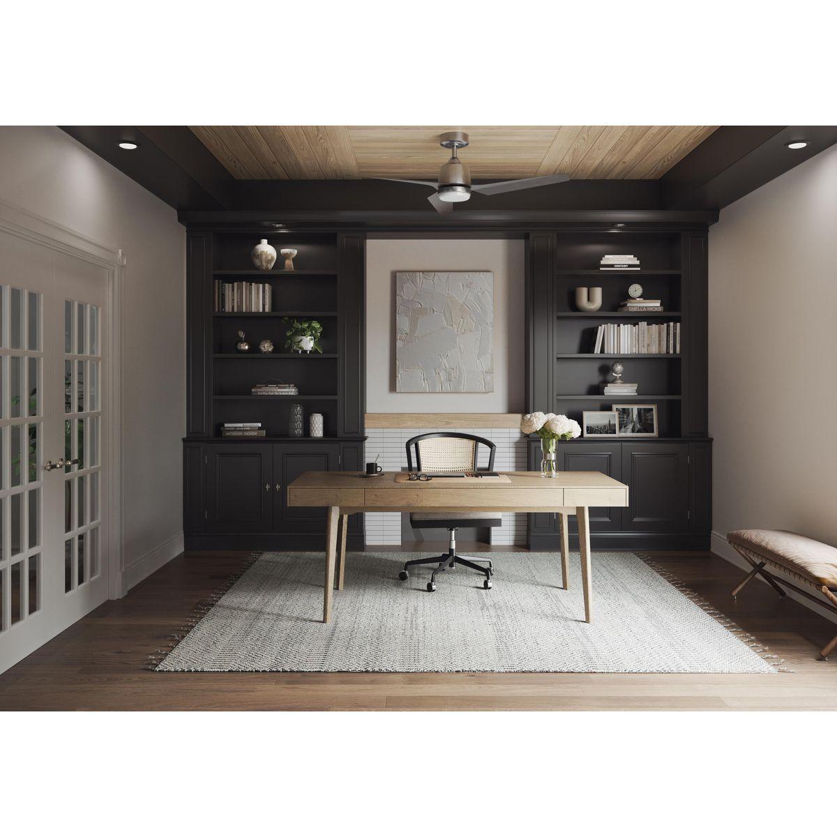Upshur Collection 52 in. Brushed Nickel Transitional Ceiling Fan with LED Light Kit