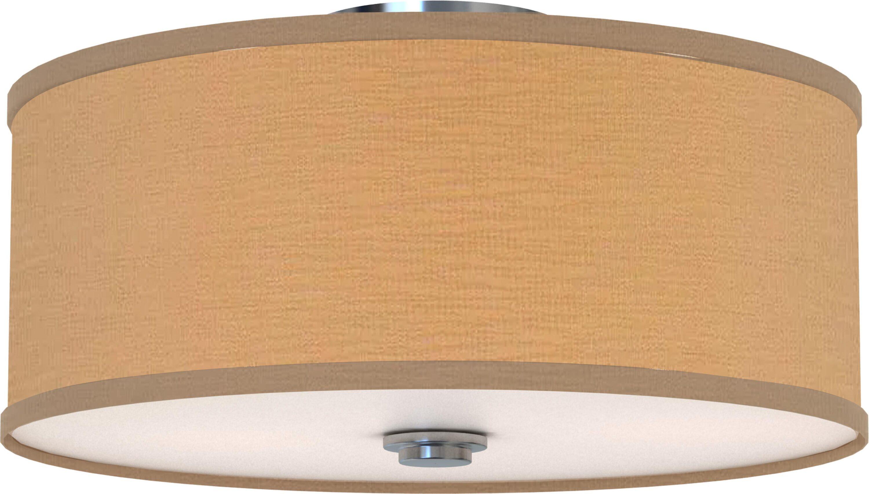 Monument Flush Mount Ceiling Fixture, Brushed Nickel, 16-1/4 In., Uses (2) 100-Watt Medium Base Lamps*