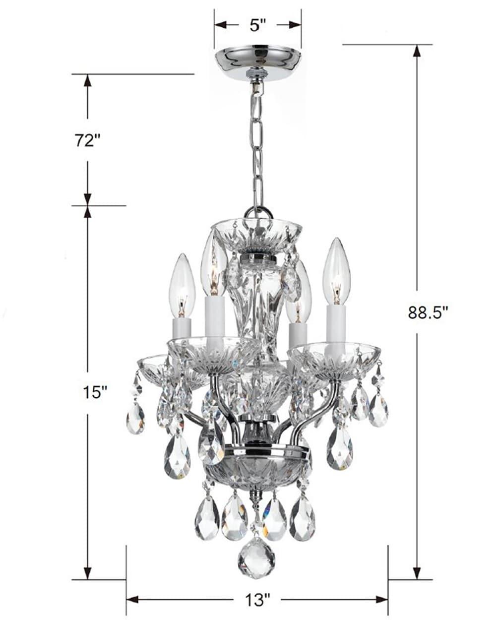 Crystorama Lighting - Traditional Crystal - 15 Inch 4 Light Chandelier-Swarovski