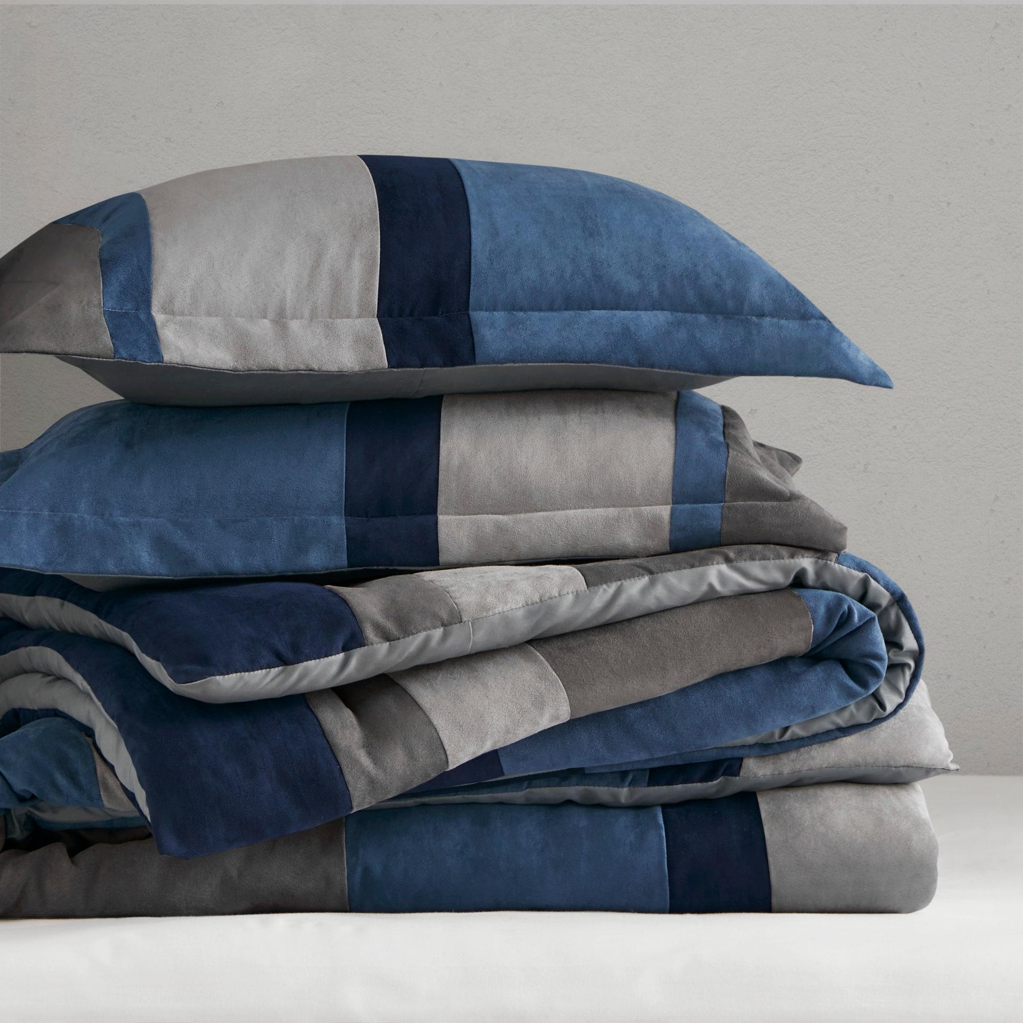 Luxe Quilted Comforter Set Modern Transitional Design, All Season Down Alternative Warm Bedding Matching Shams, Bedskirt, Decorative Pillow,Cal King