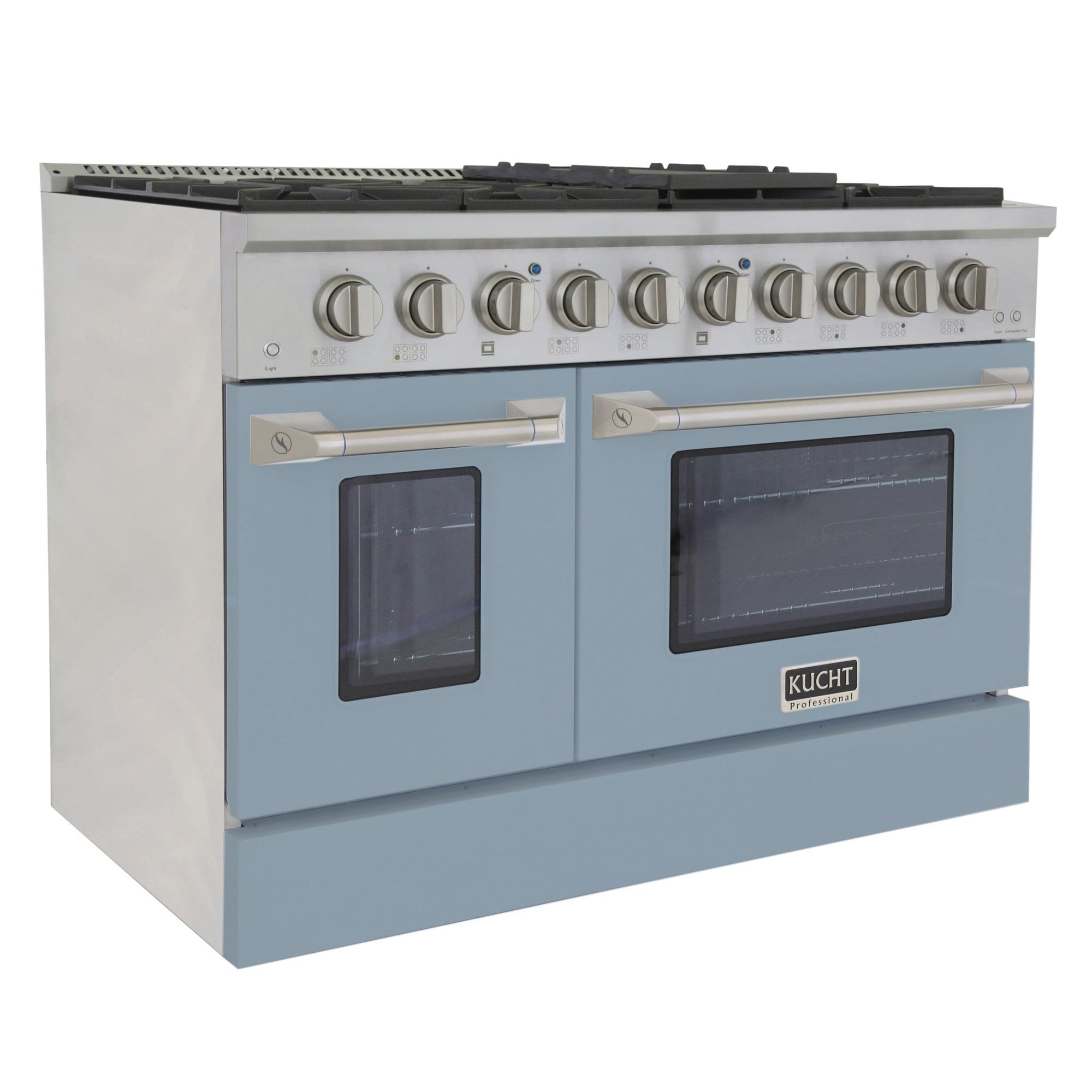 48 in. 6.7 cu. ft. Propane Gas Range with Convection Oven in Light Blue