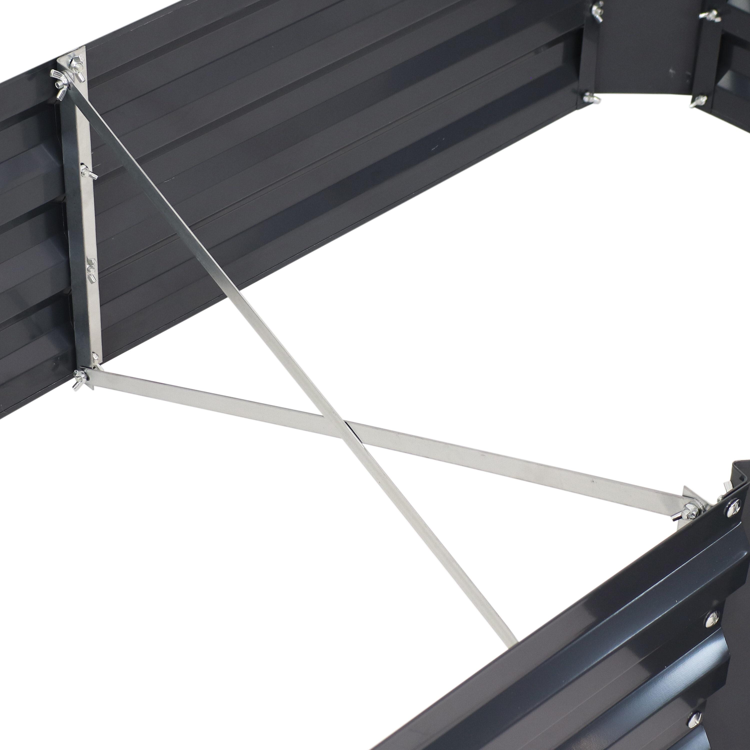 Sunnydaze Outdoor Galvanized Steel L-Shaped Raised Garden Bed for Plants, Vegetables, and Flowers - 59.5" - Dark Gray