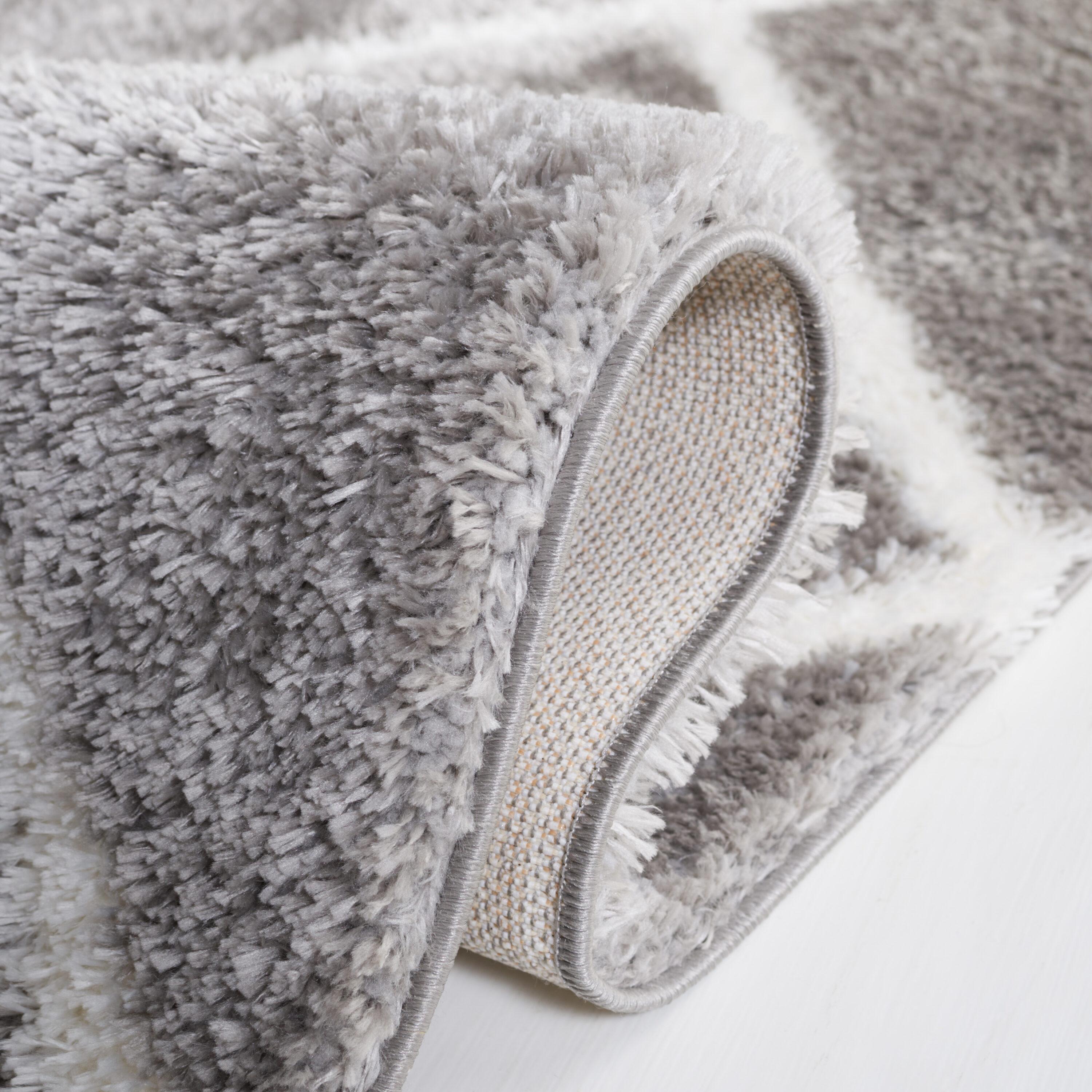Tahoe Shag THO676 Power Loomed Indoor Runner Rug - Grey/White - 2'x9' - Safavieh