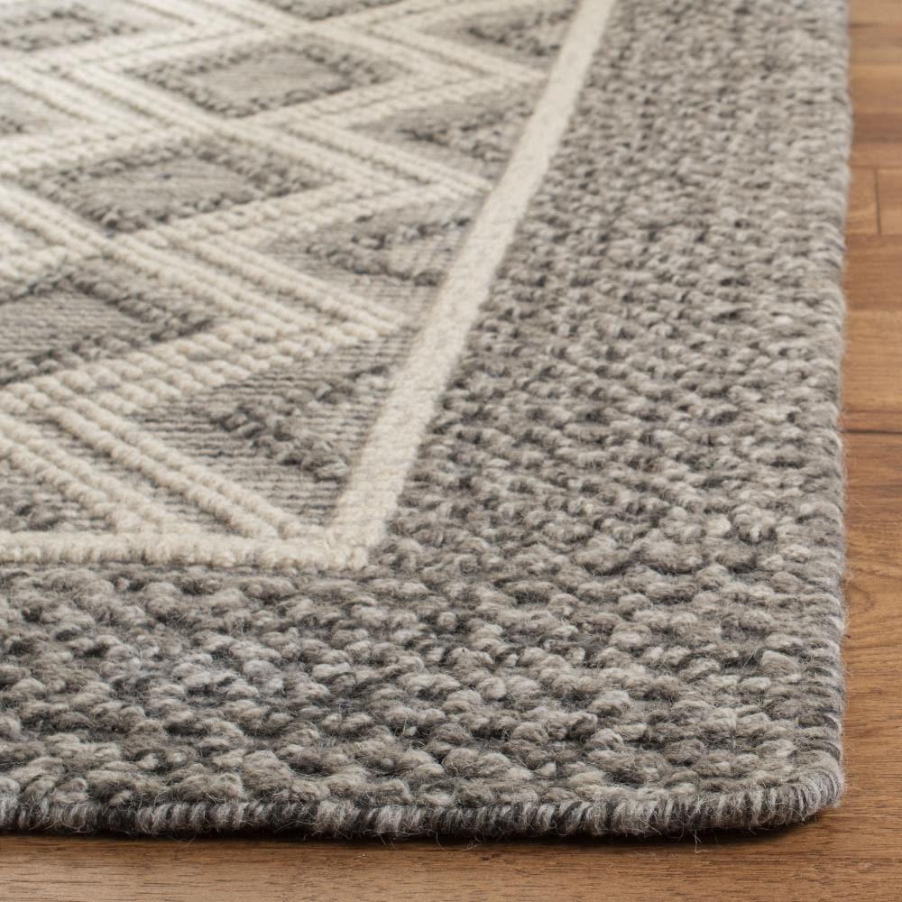 Vermont VRM212 Hand Woven Indoor Area Rug - Grey/Ivory - 5'x8' - Safavieh.