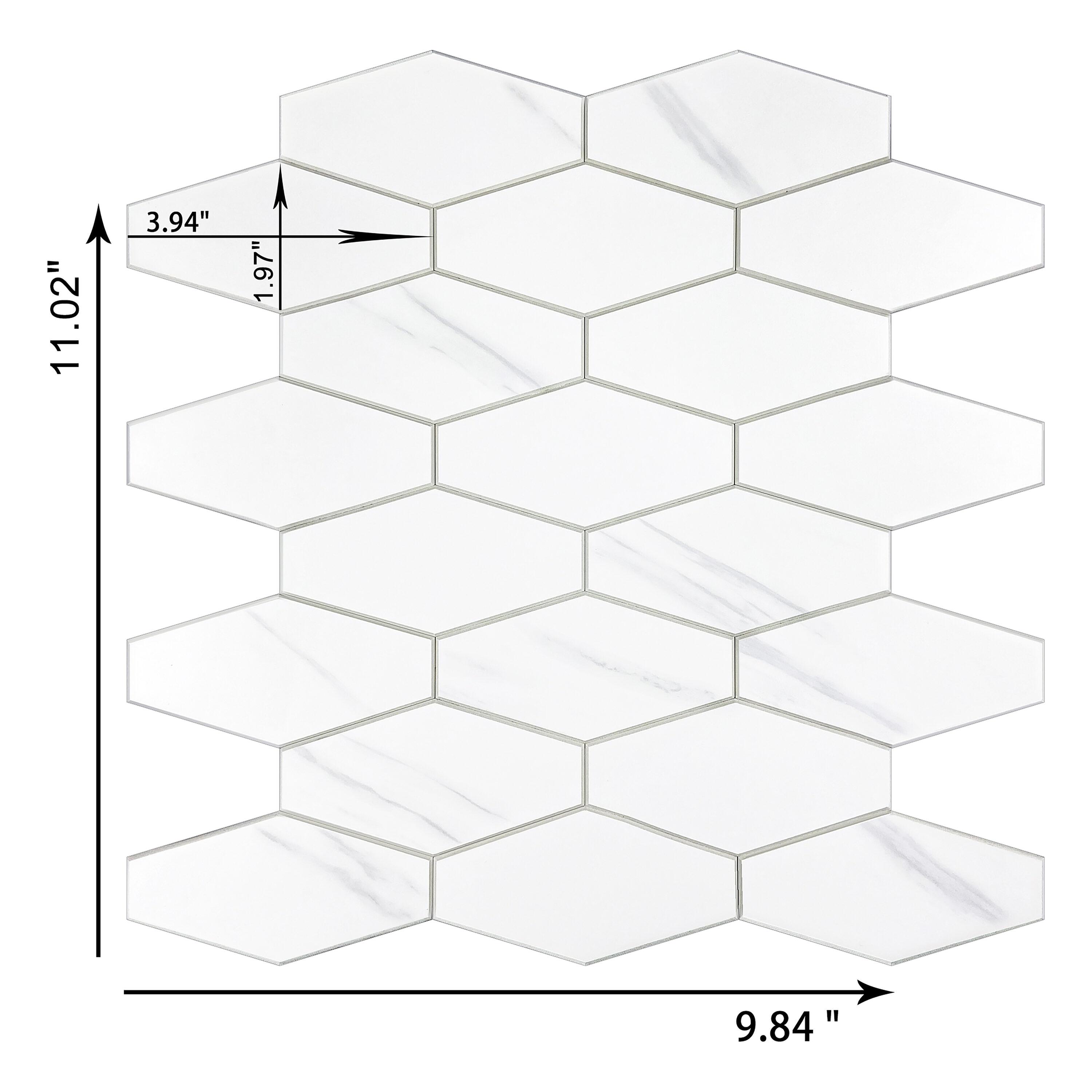 4'' W x 2'' L Engineered Stone Peel and Stick Mosaic Tile