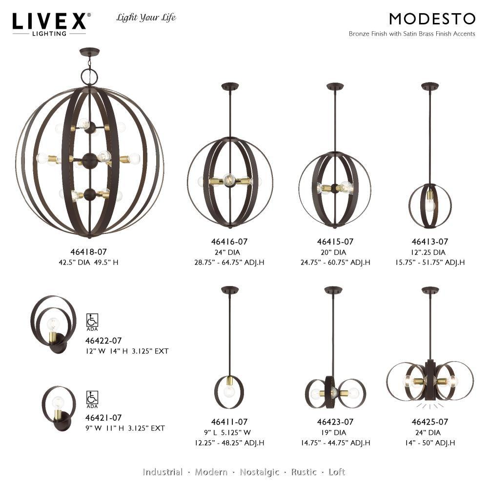 Livex Lighting Modesto 3 - Light Chandelier in  Bronze