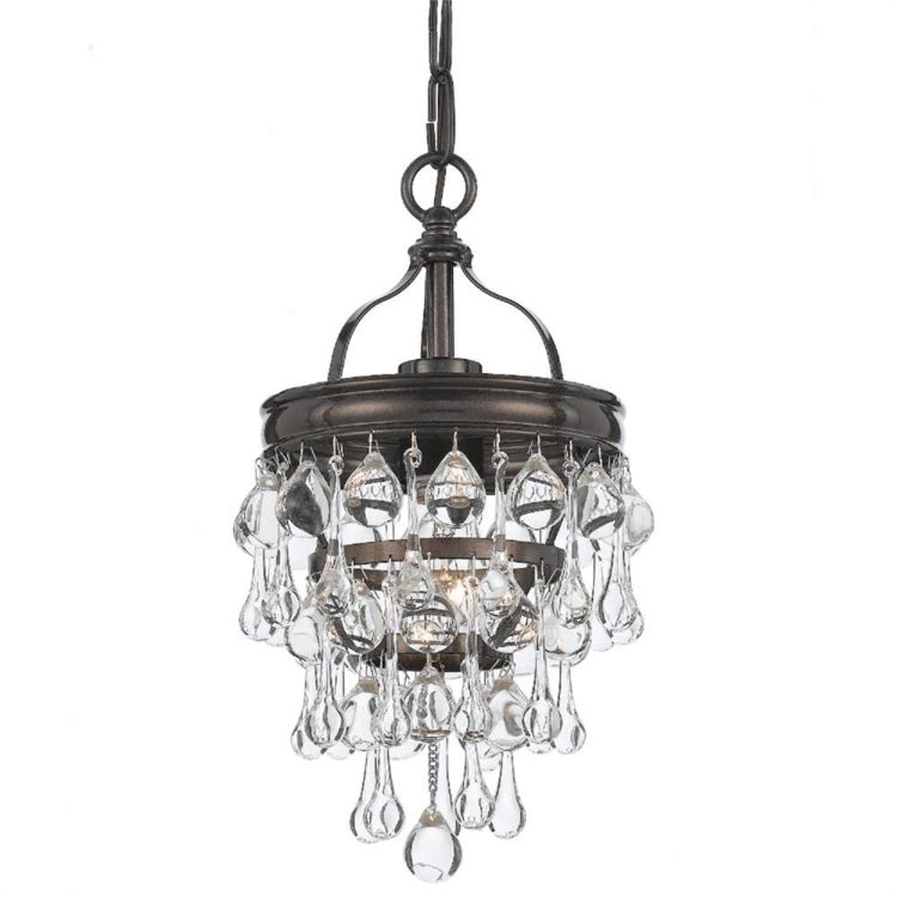 Crystorama Calypso 7 1/2"W Vibrant Bronze and Crystal Mini Chandelier