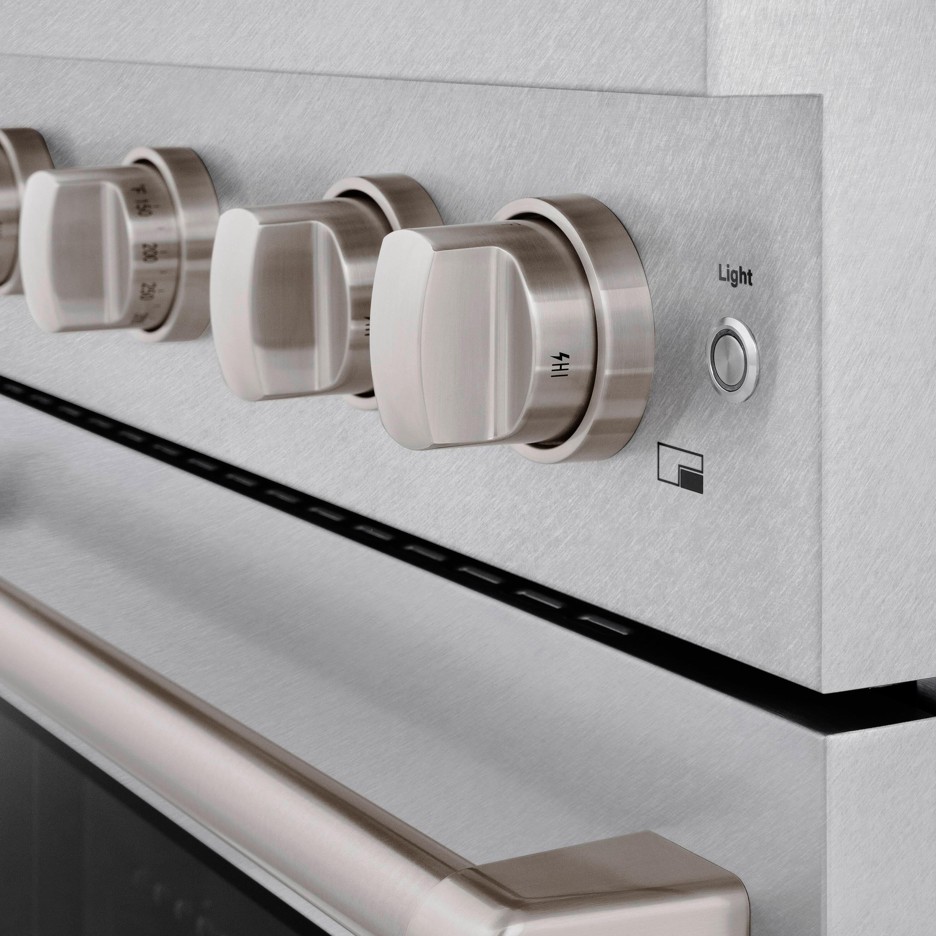 ZLINE Satin ZLINE 30 in. Paramount Gas Range w/ 4 Burners & Convection Oven w/ Door SGRS-30