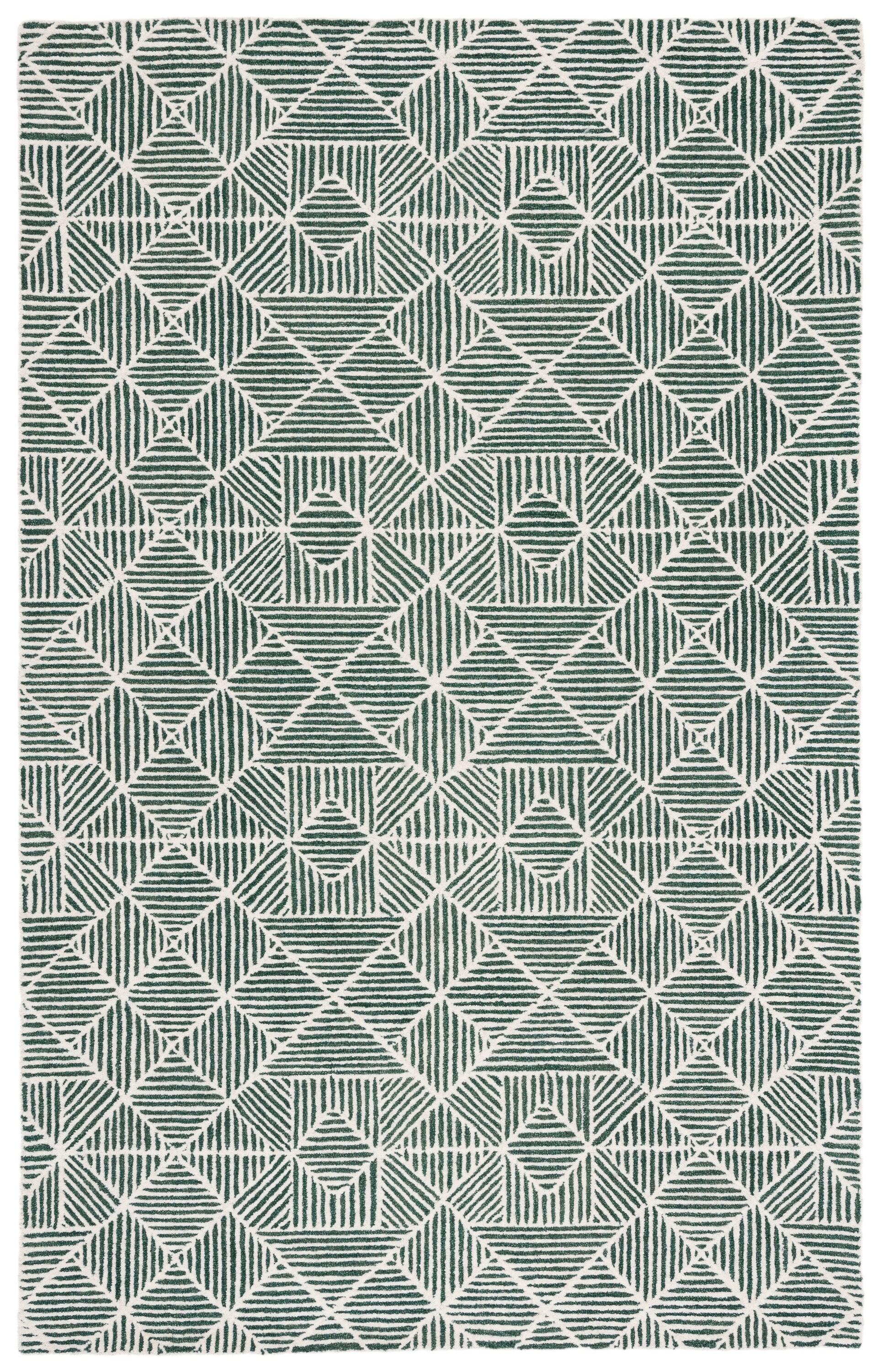 SAFAVIEH Abstract Brock Geometric Area Rug, Dark Green/Ivory, 5' x 8'