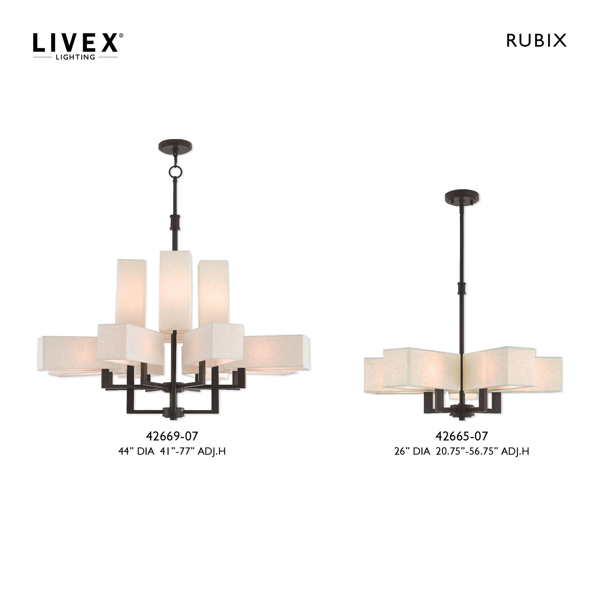 Livex Lighting Rubix 12 - Light Chandelier in  Bronze