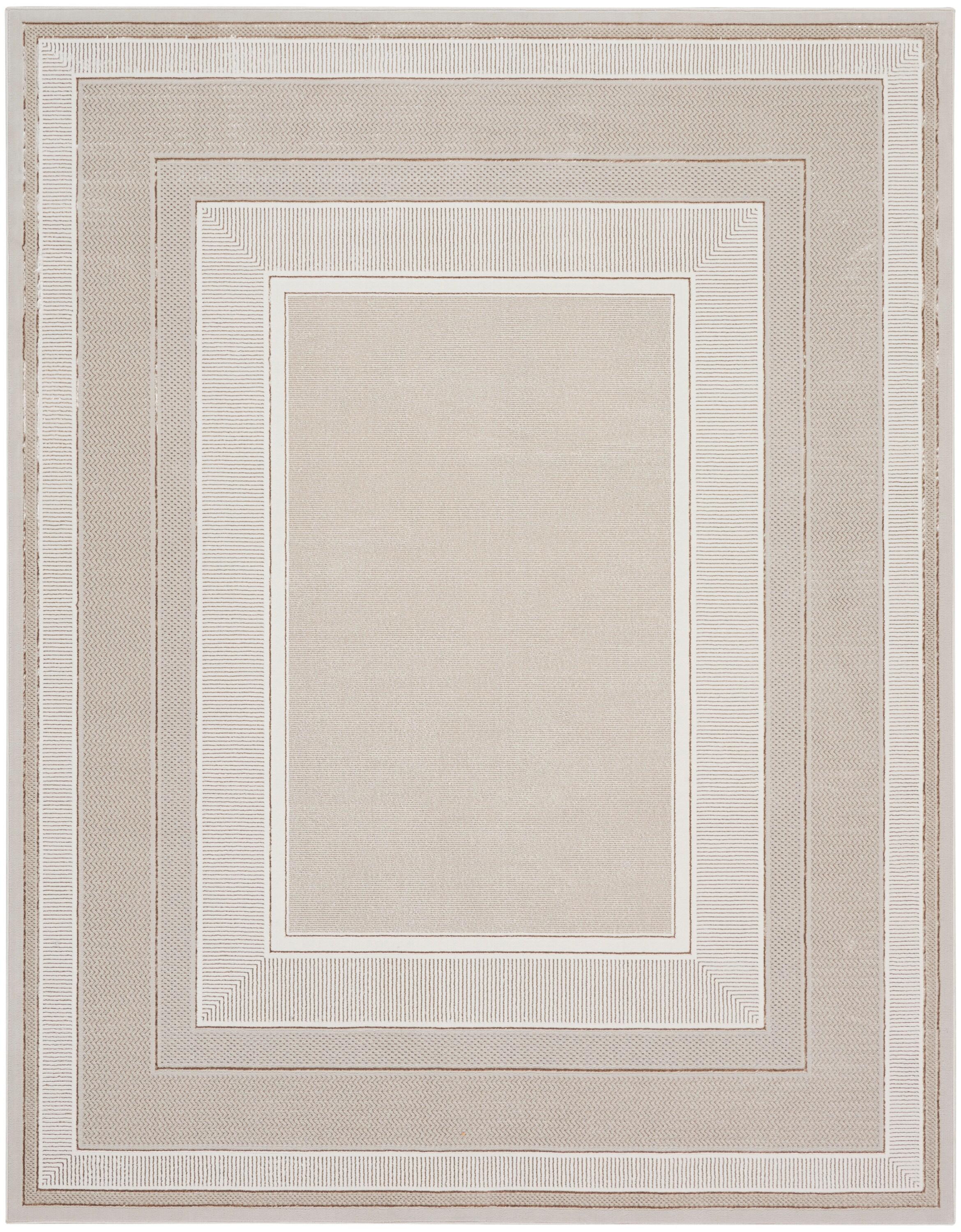 Nourison Glam 7'10" x 9'10" Ivory Modern Indoor Rug