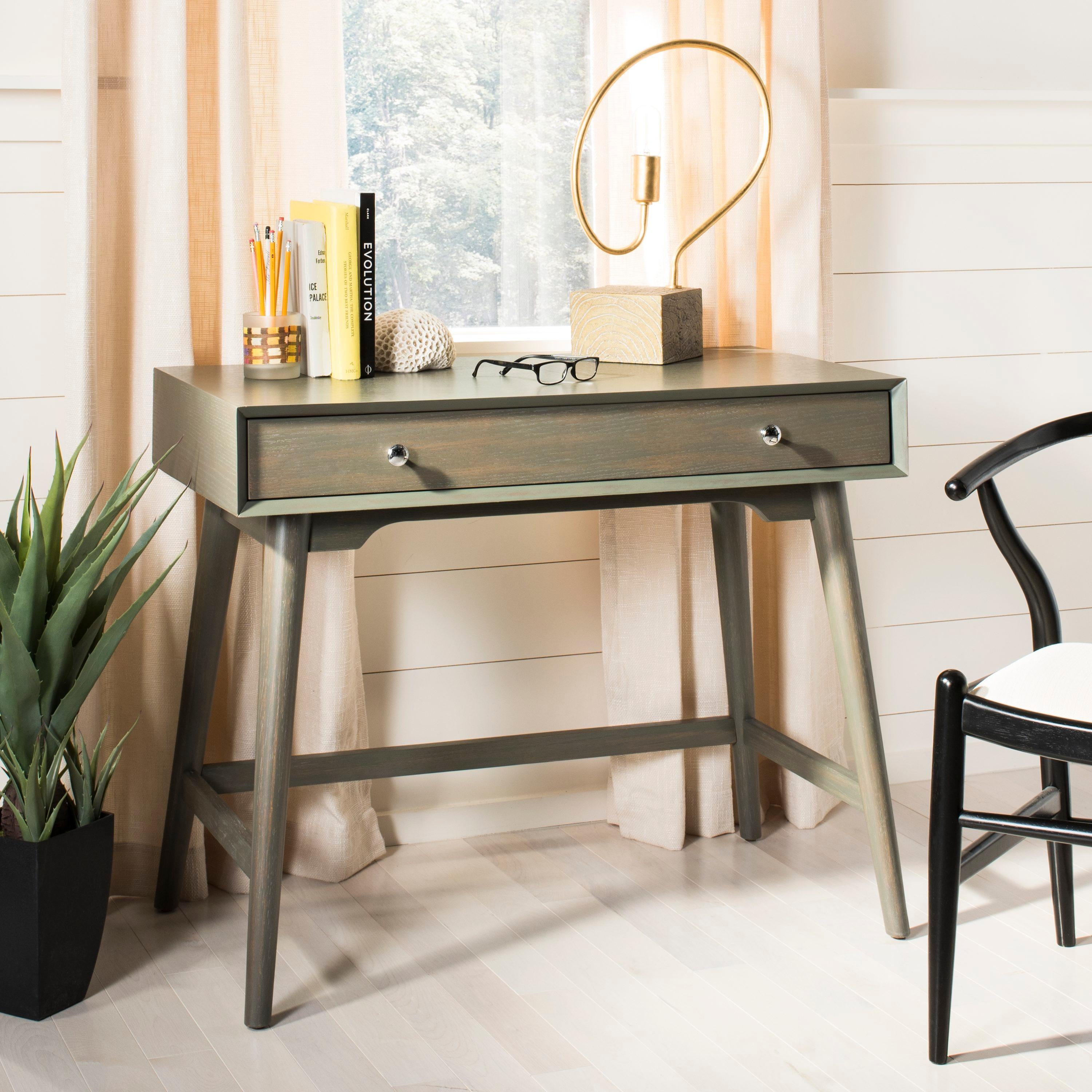 Isadora Midcentury Modern Desk - Ash Grey - Safavieh