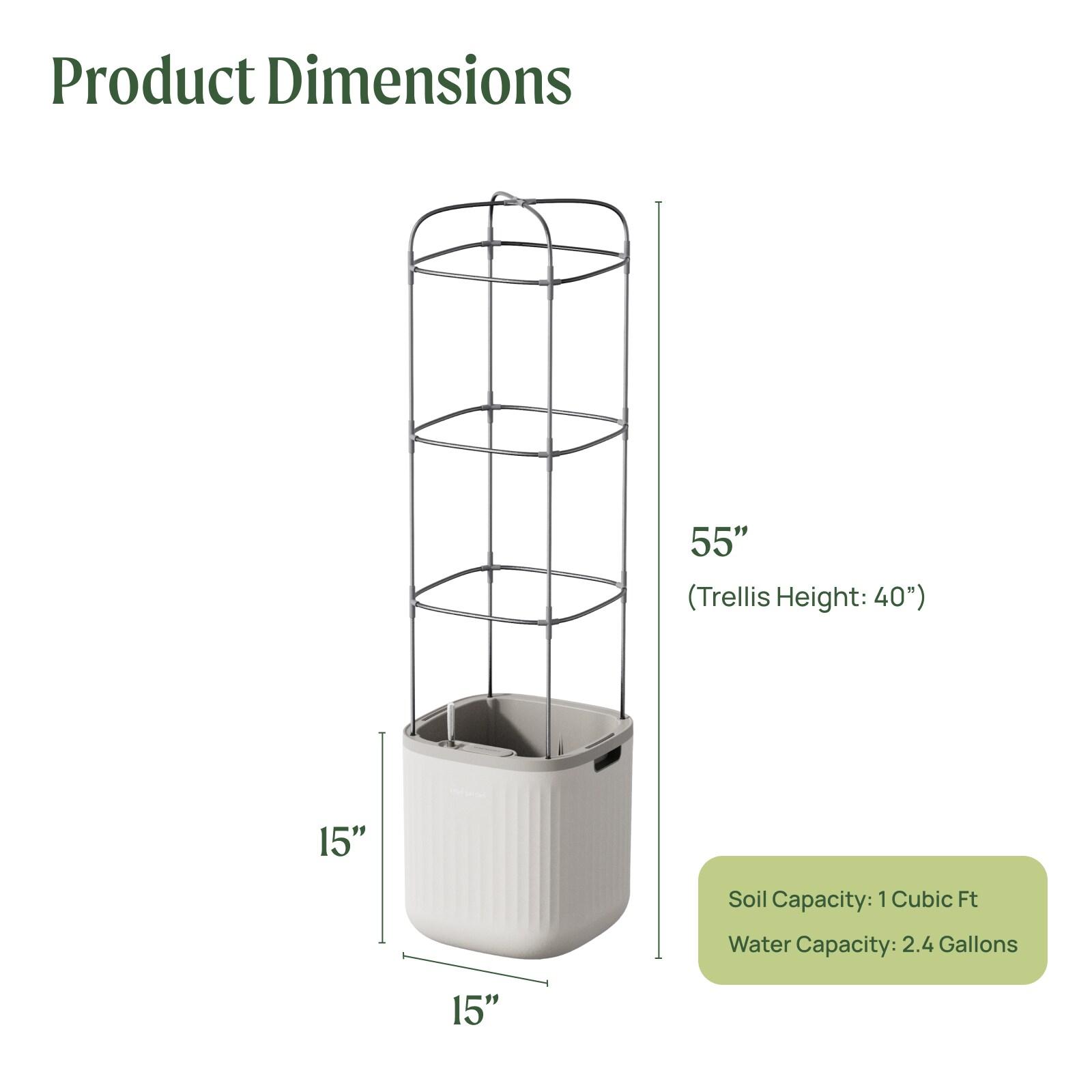 Vego Garden Mini Tomato Plastic Outdoor Pot Planter with Trellis