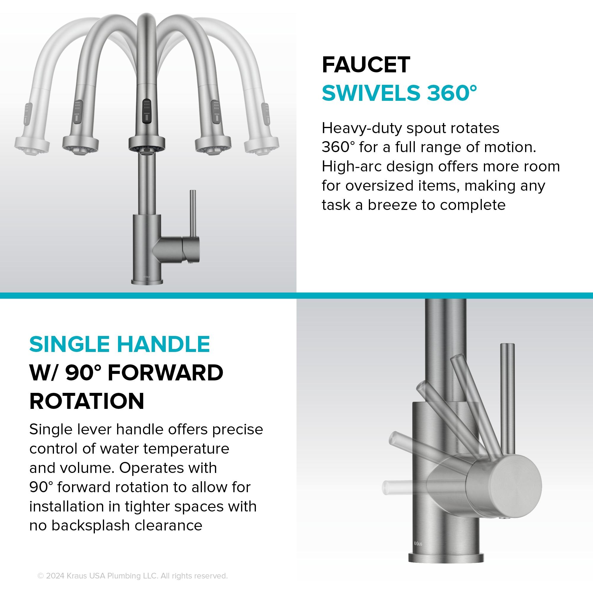 KRAUS Bolden 2-Function Single Handle Pull Down Kitchen Faucet