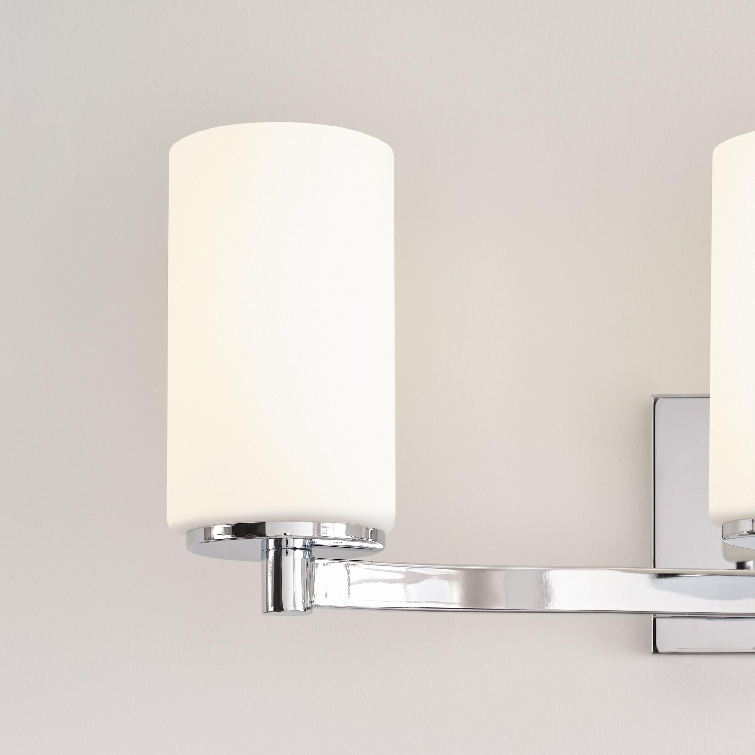 Chrome 3-Light Vanity with Etched Glass Shades