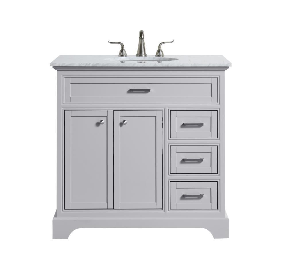 Elegant Lighting Vf15036wh Americana 36" Free Standing Single Basin Vanity Set - Grey