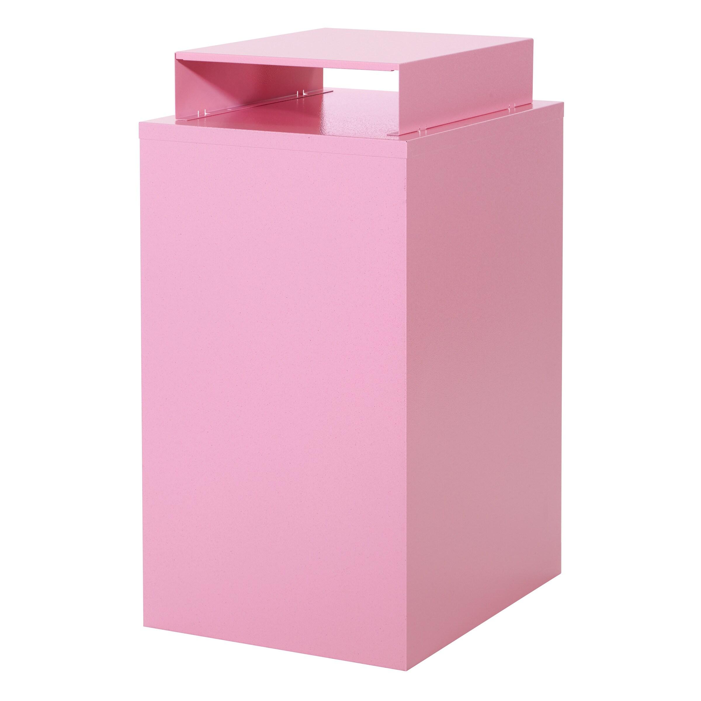 OSP Home Furnishings 3-Drawer Lockable Metal File Cabinet, Pink