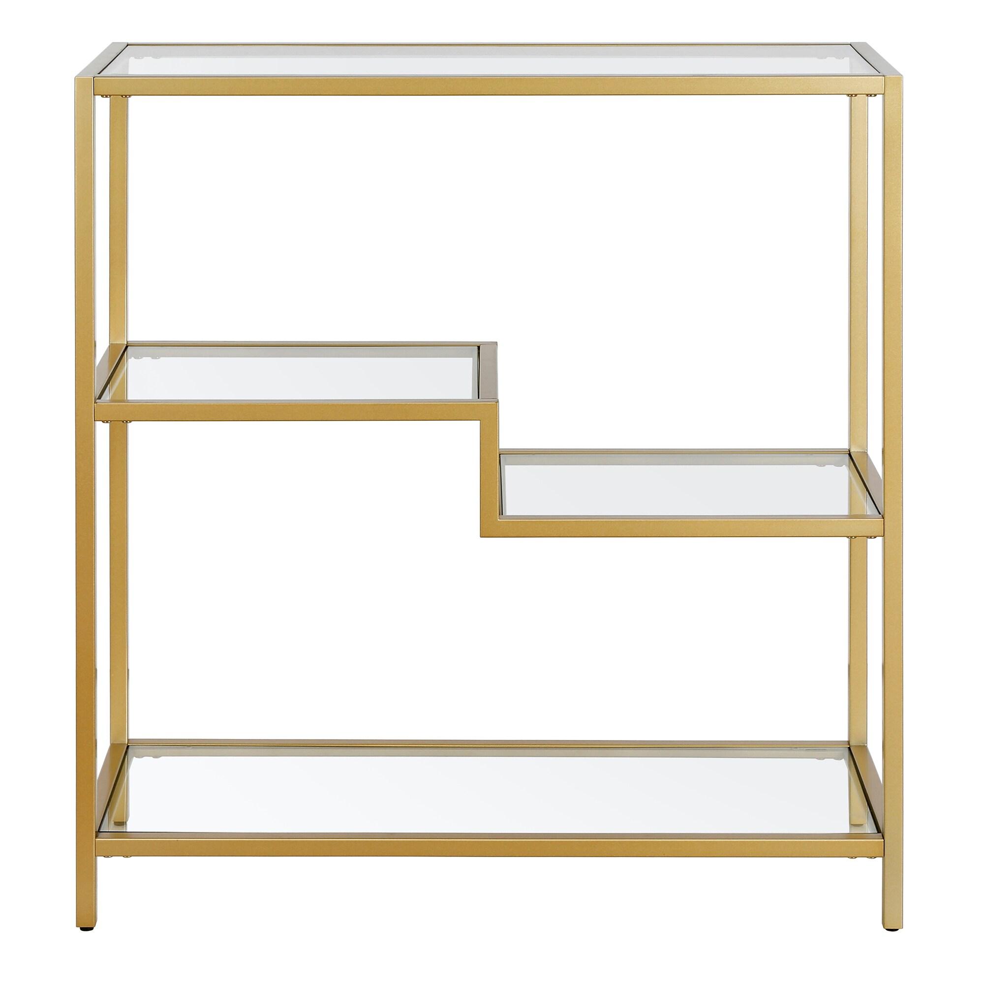 Evelyn&Zoe Johann 36" Tall Rectangular Bookcase, Gold