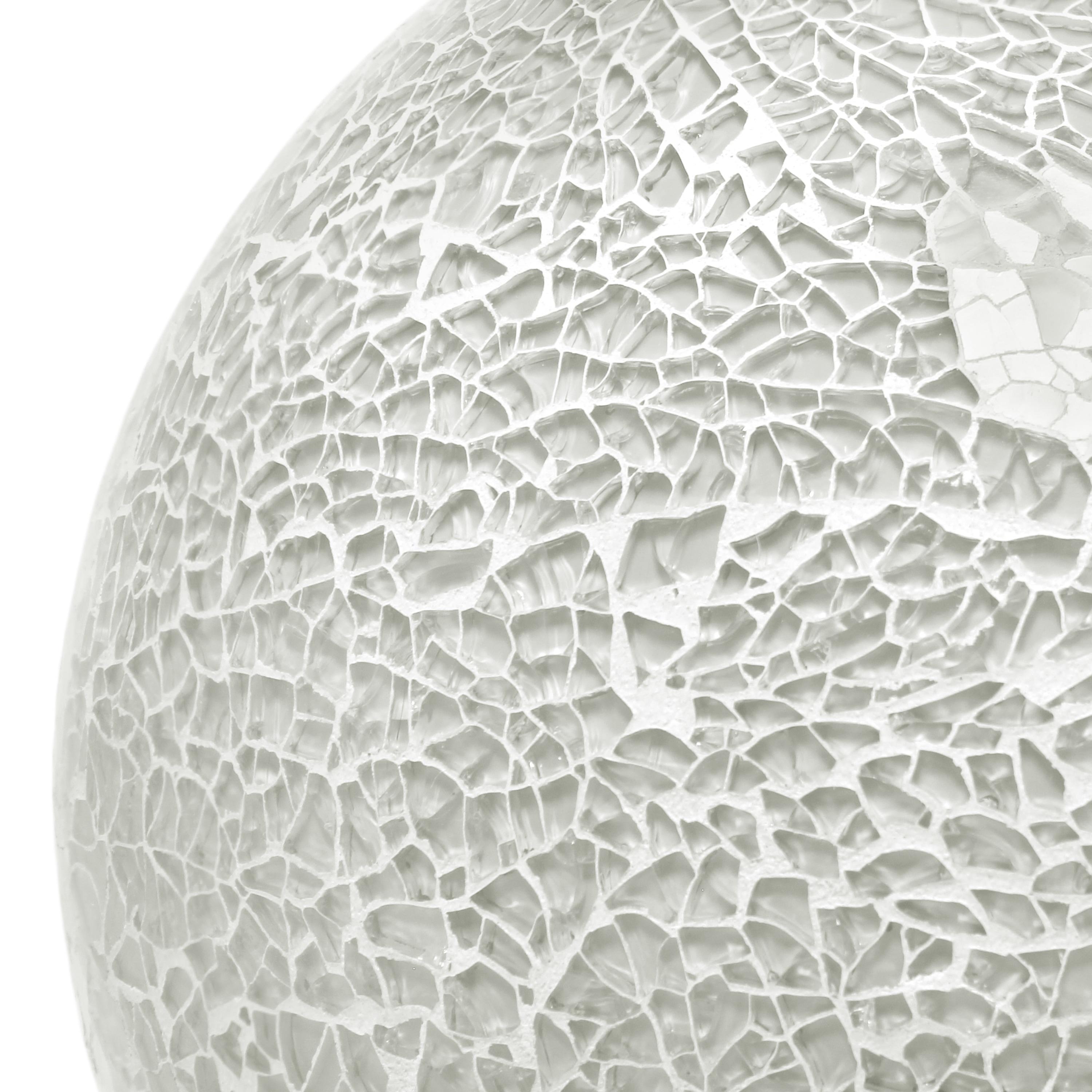 Creekwood Home 8" Crystal Mosaic Patchwork Dome Table Lamp White