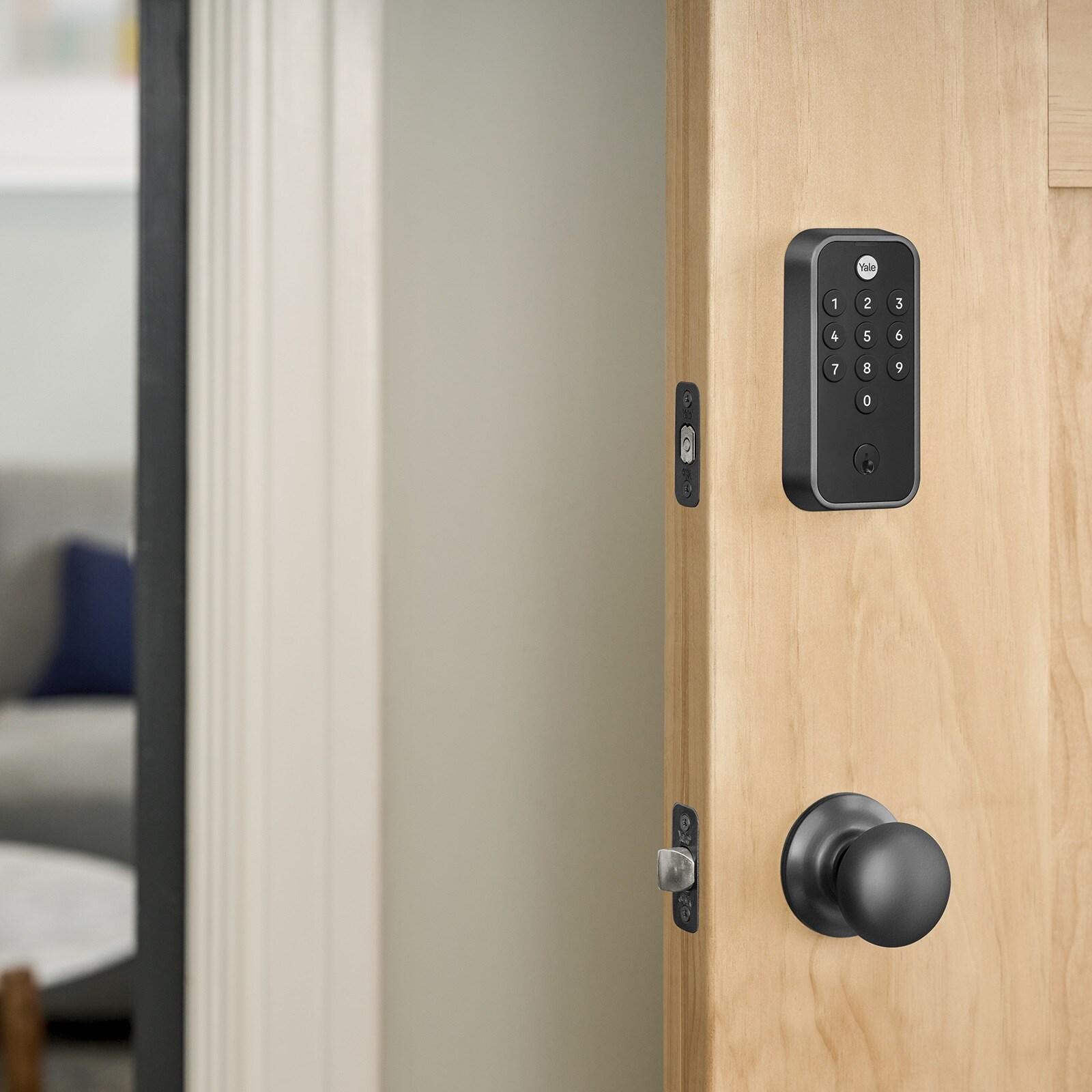 Yale Matte Black Keypad Deadbolt Lock with Adjustable Latch