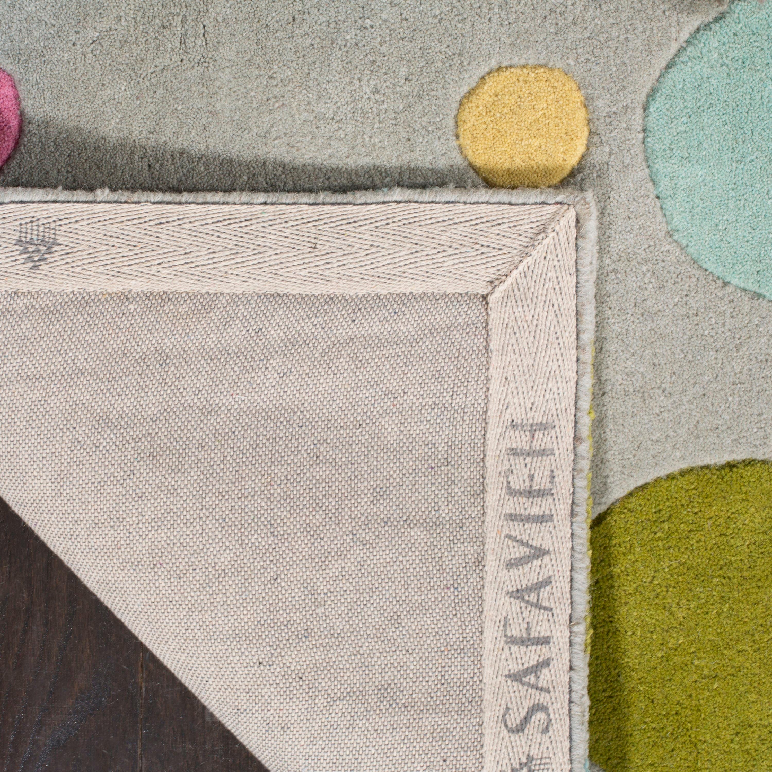 SAFAVIEH Soho Dots Polka Dots Wool Area Rug, Grey/Multi, 3'6" x 5'6"