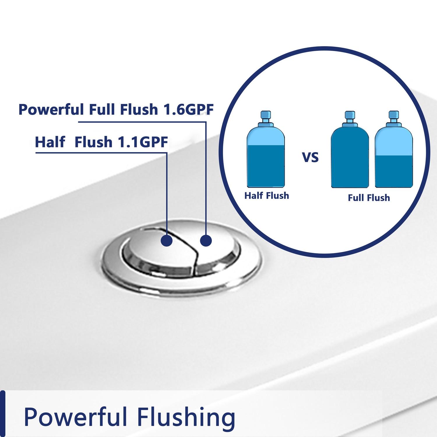 DeerValley Symmetry Dual Flush Elongated One-Piece Toilet Standard Toilet with Comfort Seat Height