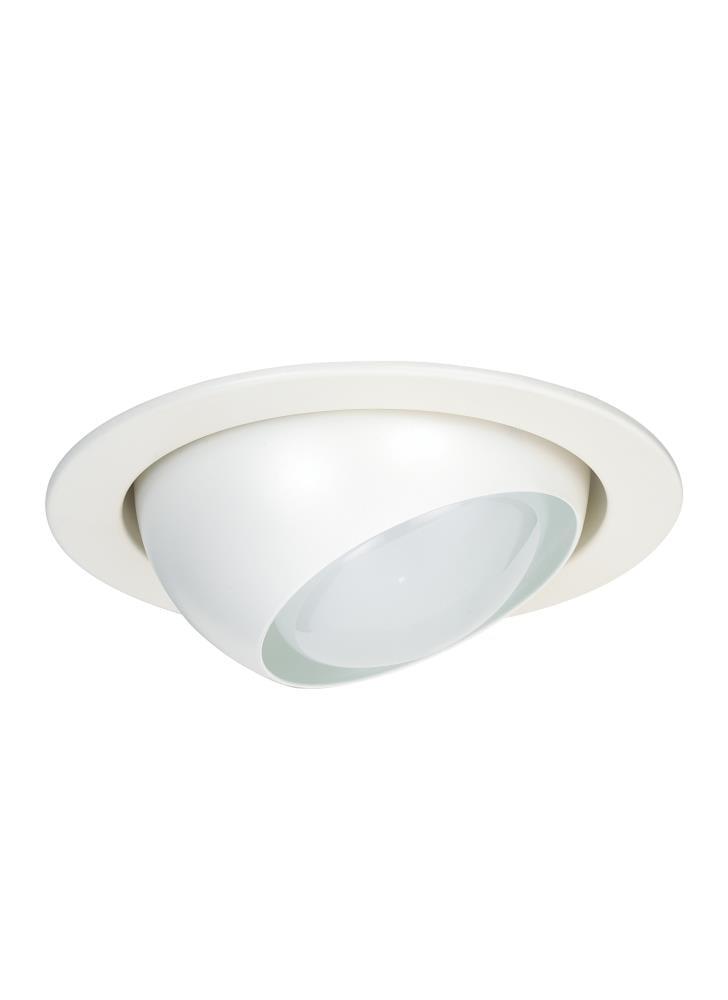 4'' White Glass Adjustable Recessed Trim