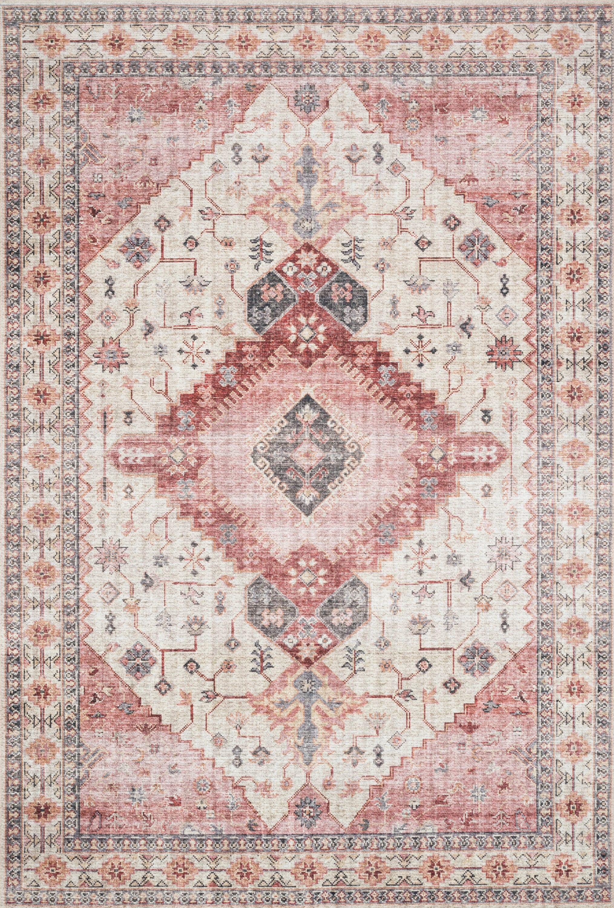 Loloi II Skye Oriental Ivory / Berry Area Rug