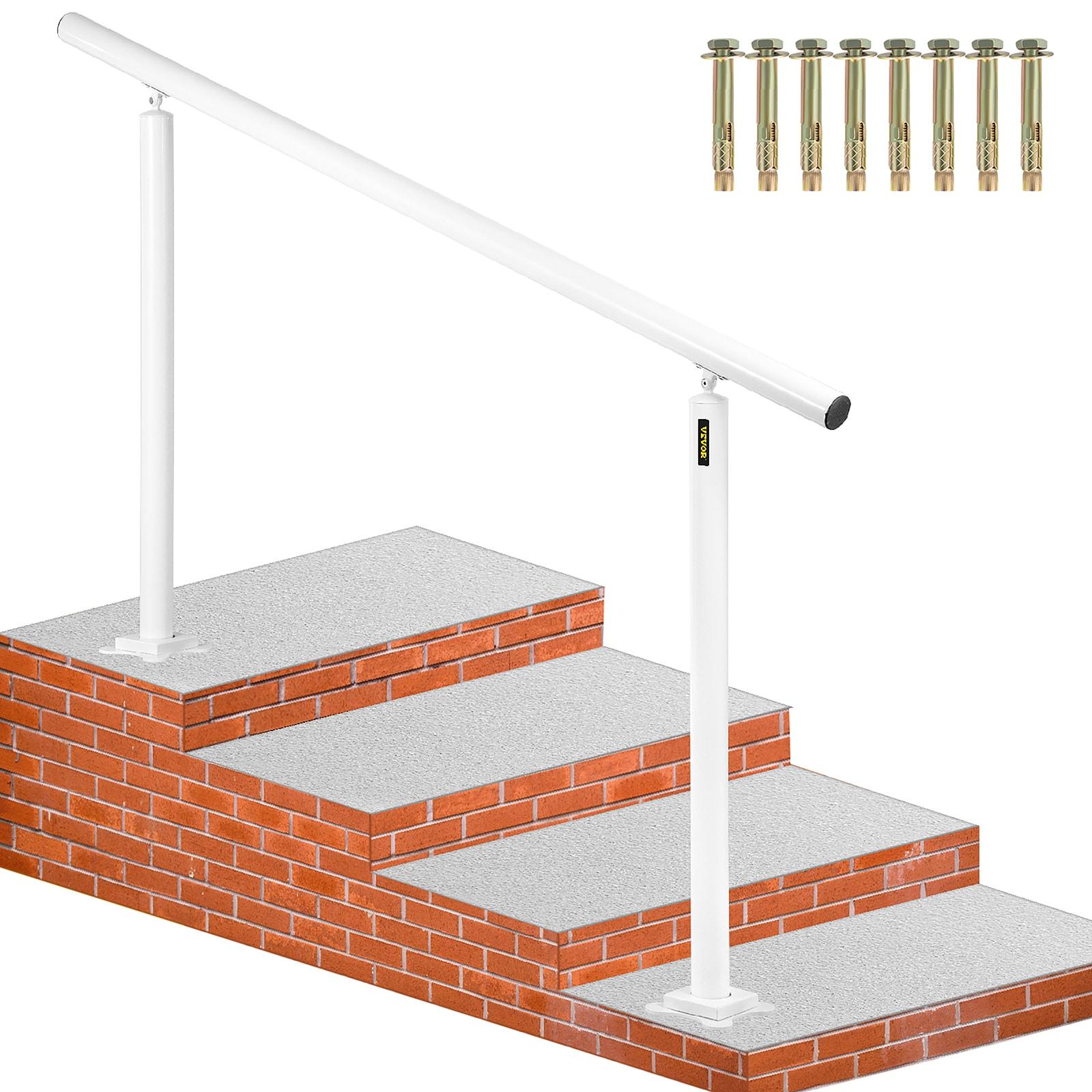 VEVOR Outdoor Stair Railing Kit, 5 FT Handrails for 0-5 Steps Aluminum Stair Hand Rail