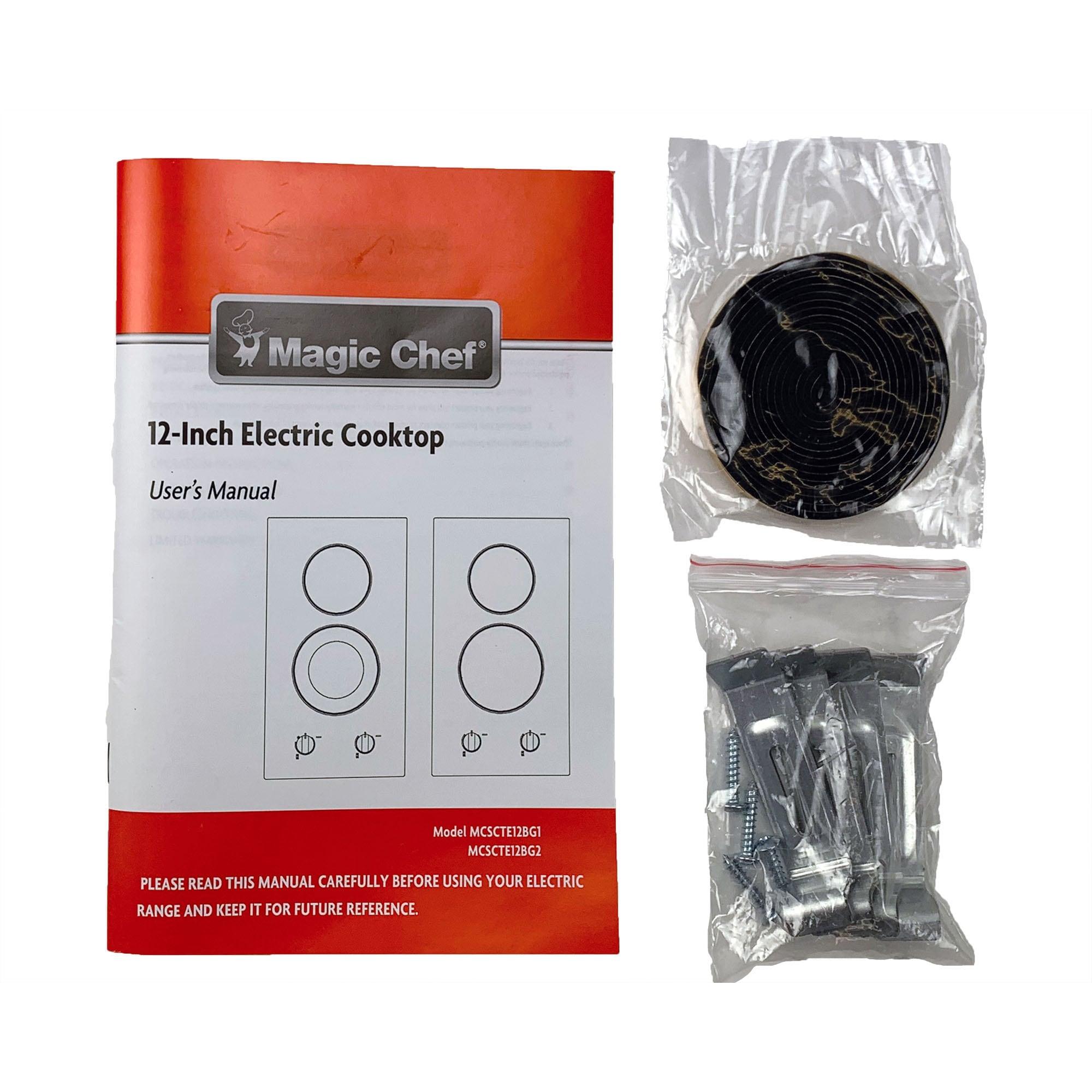 12 in. Radiant Electric Ceramic Glass Cooktop with 2 Elements, Black