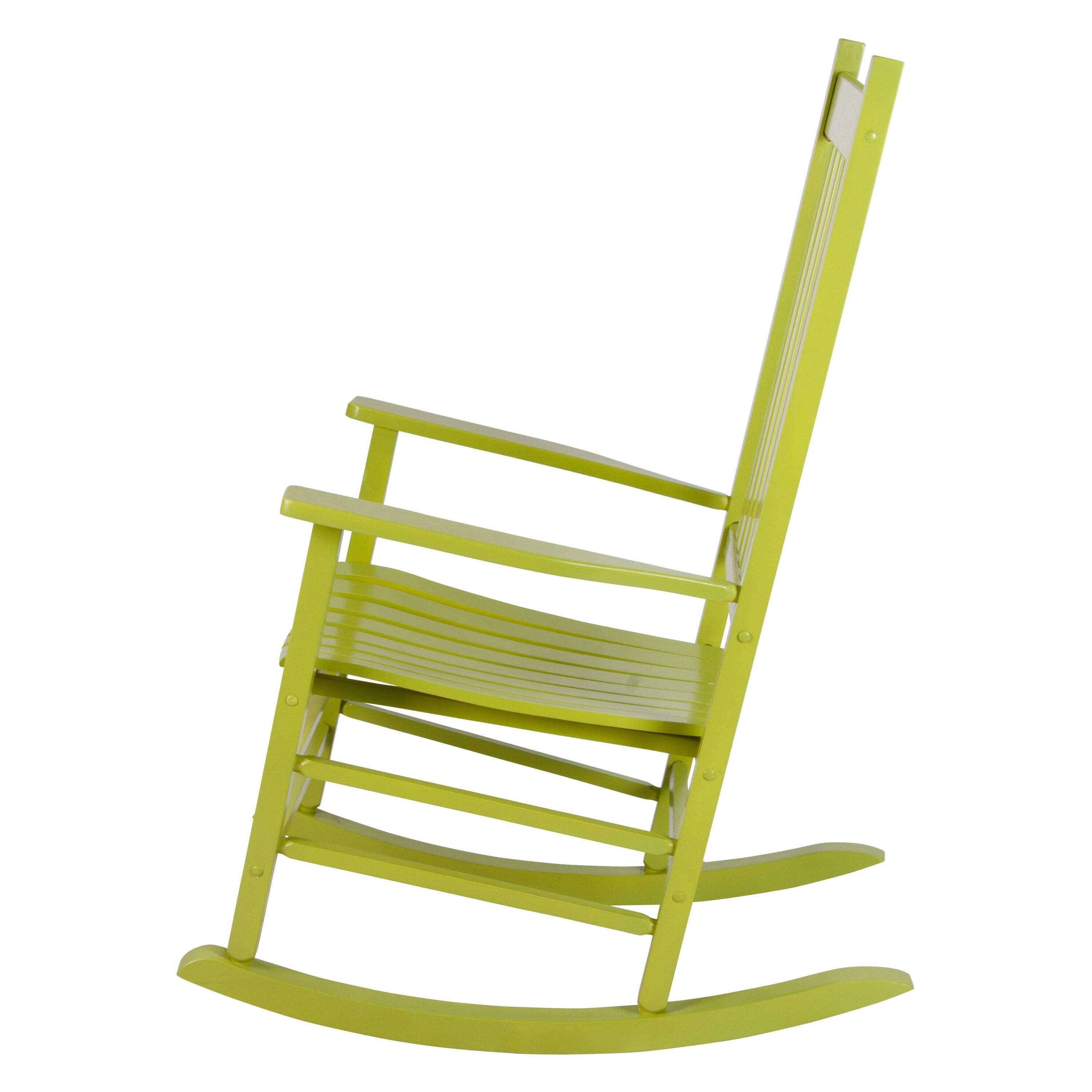 Shine Company 4332 Lime Wood Frame Rocking Chair with Slat Seat