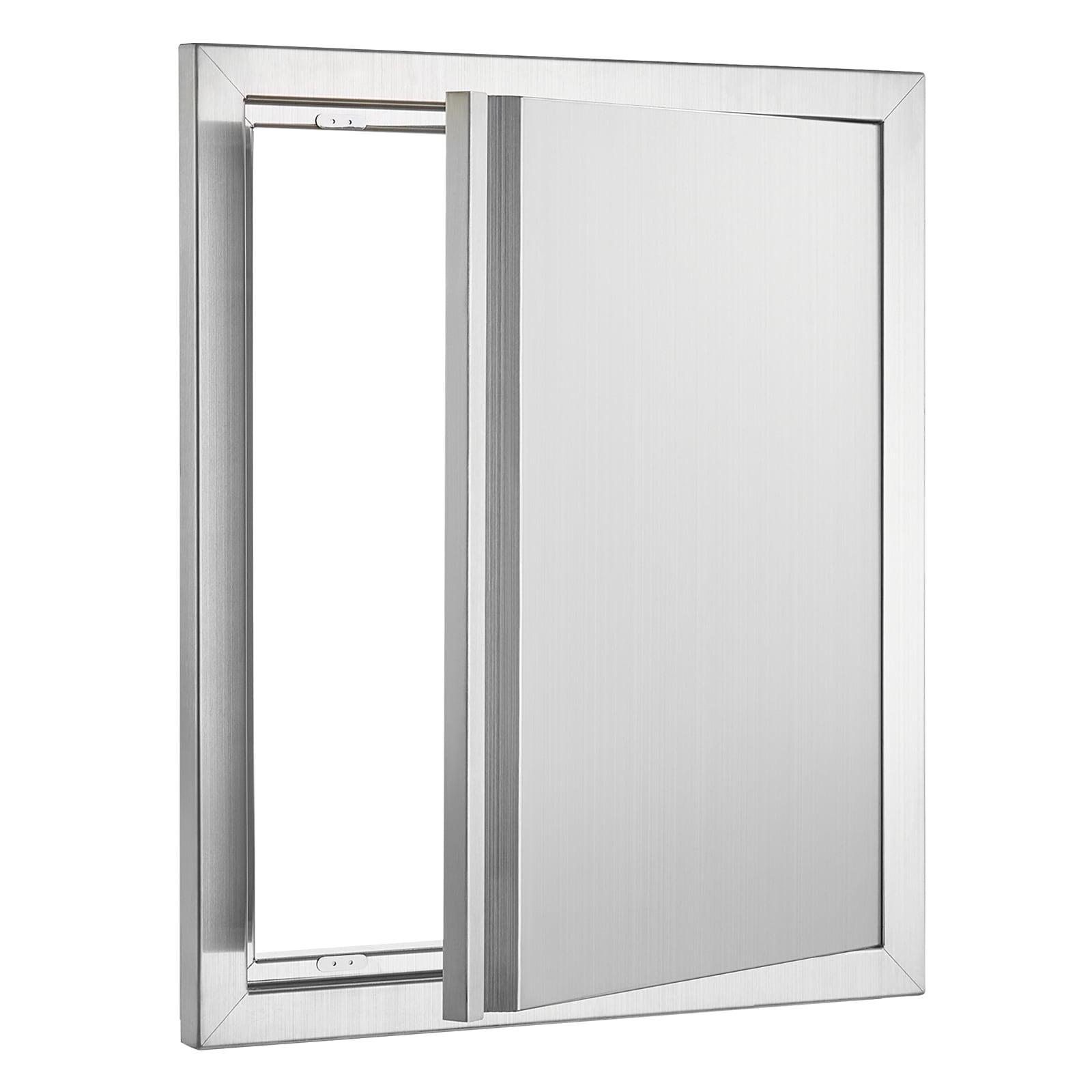 Single Outdoor Kitchen Door 18 in. W x 21 in. H BBQ Access Door Stainless Steel Flush Mount Door Wall Vertical Door